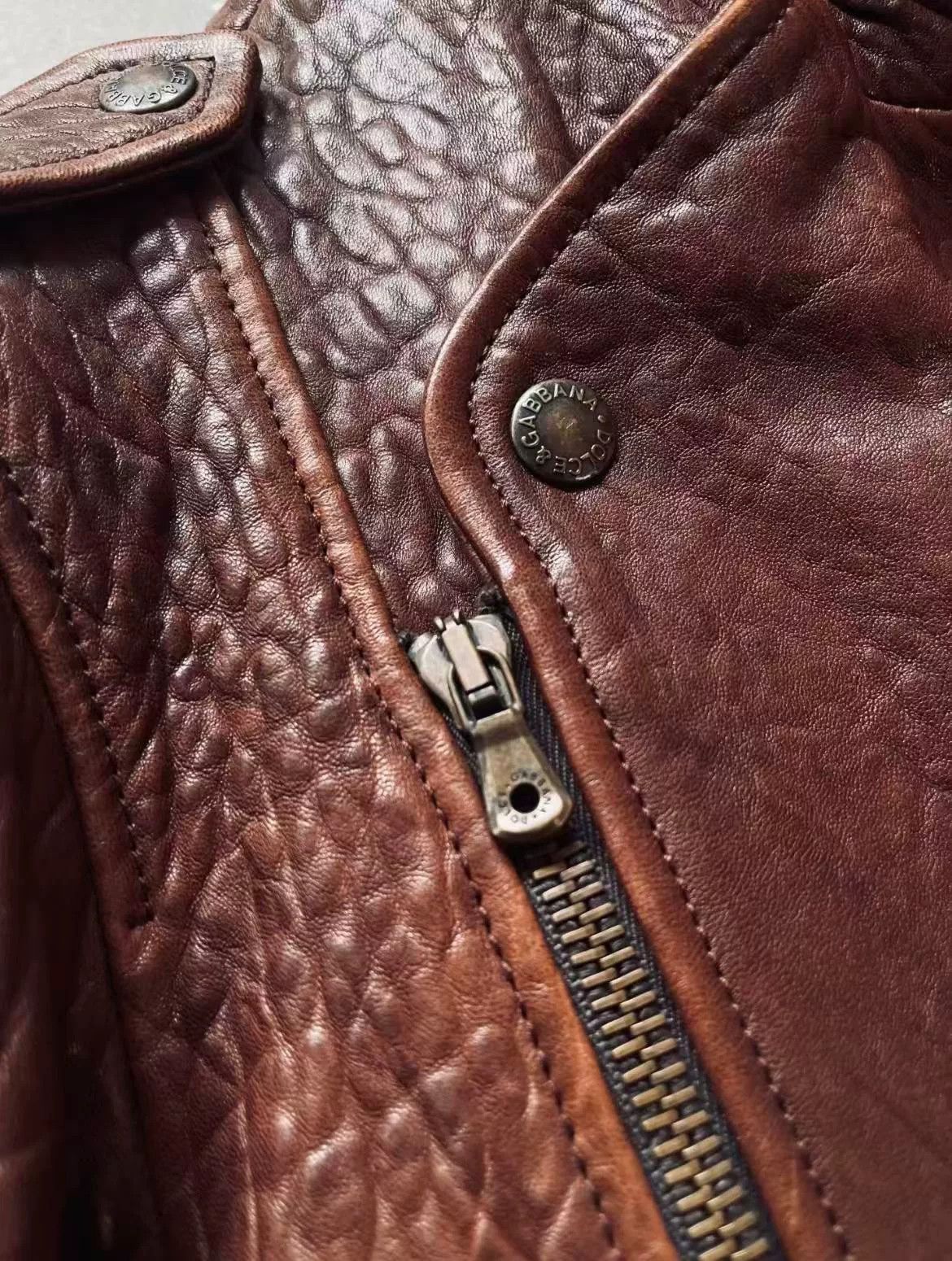 Dolce & Gabbana Dolce&Gabbana Distressed Double-Layer Leather Jacket Size US S / EU 44-46 / 1 - 6 Thumbnail