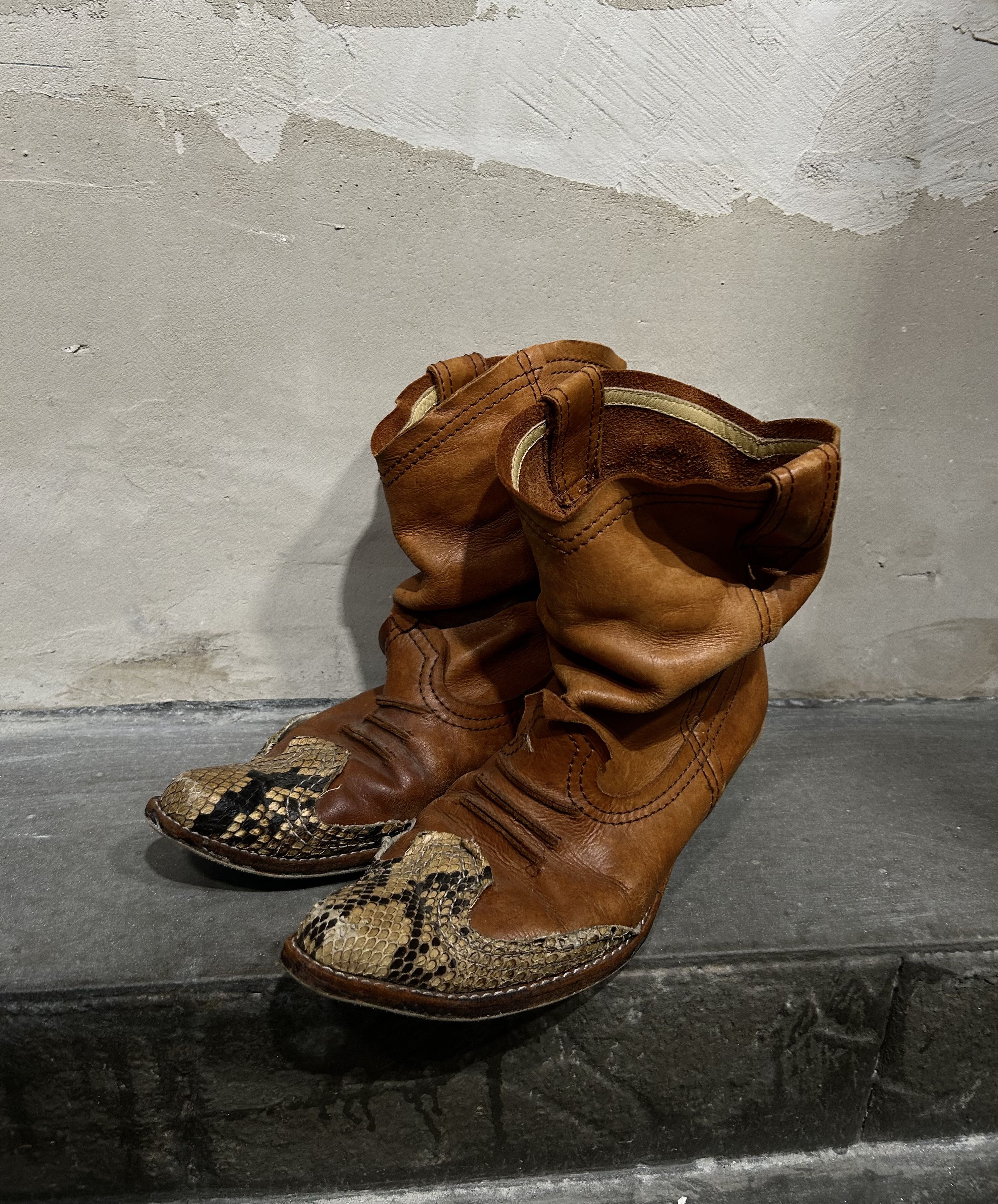 Junya Watanabe Junya Watanabe Man 00s Snakeskin Pointed-Toe Boots Size US 7 / EU 40 - 4 Thumbnail