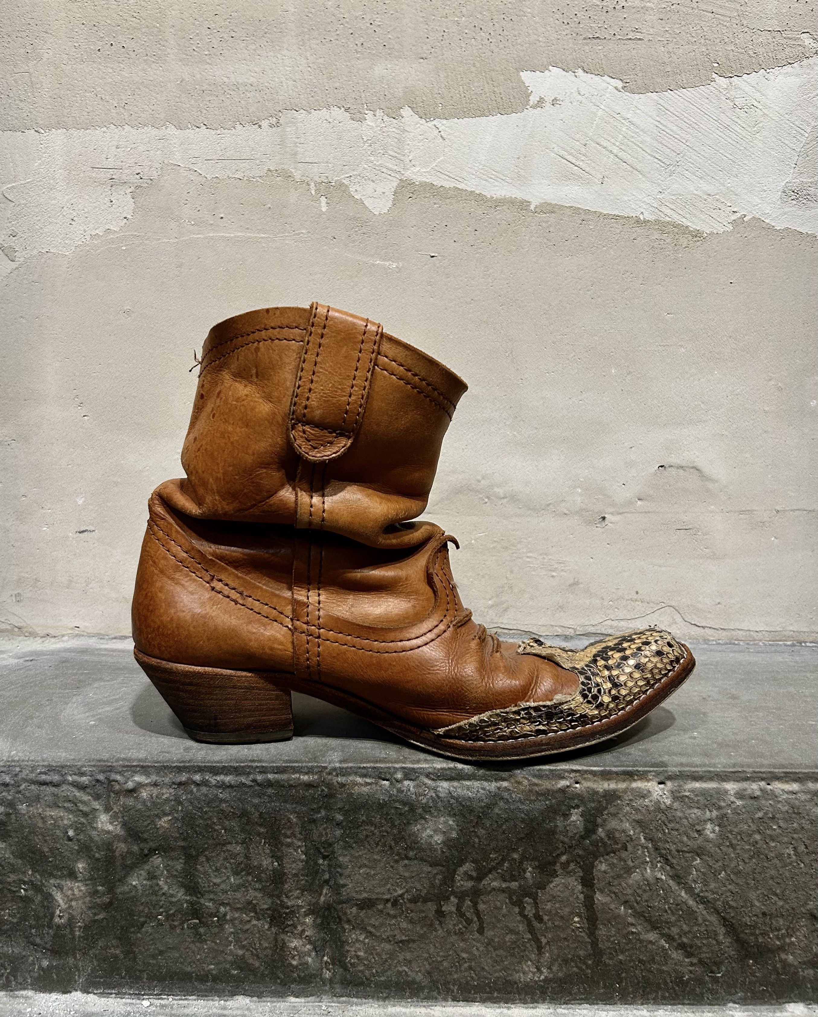 Junya Watanabe Junya Watanabe Man 00s Snakeskin Pointed-Toe Boots Size US 7 / EU 40 - 7 Thumbnail