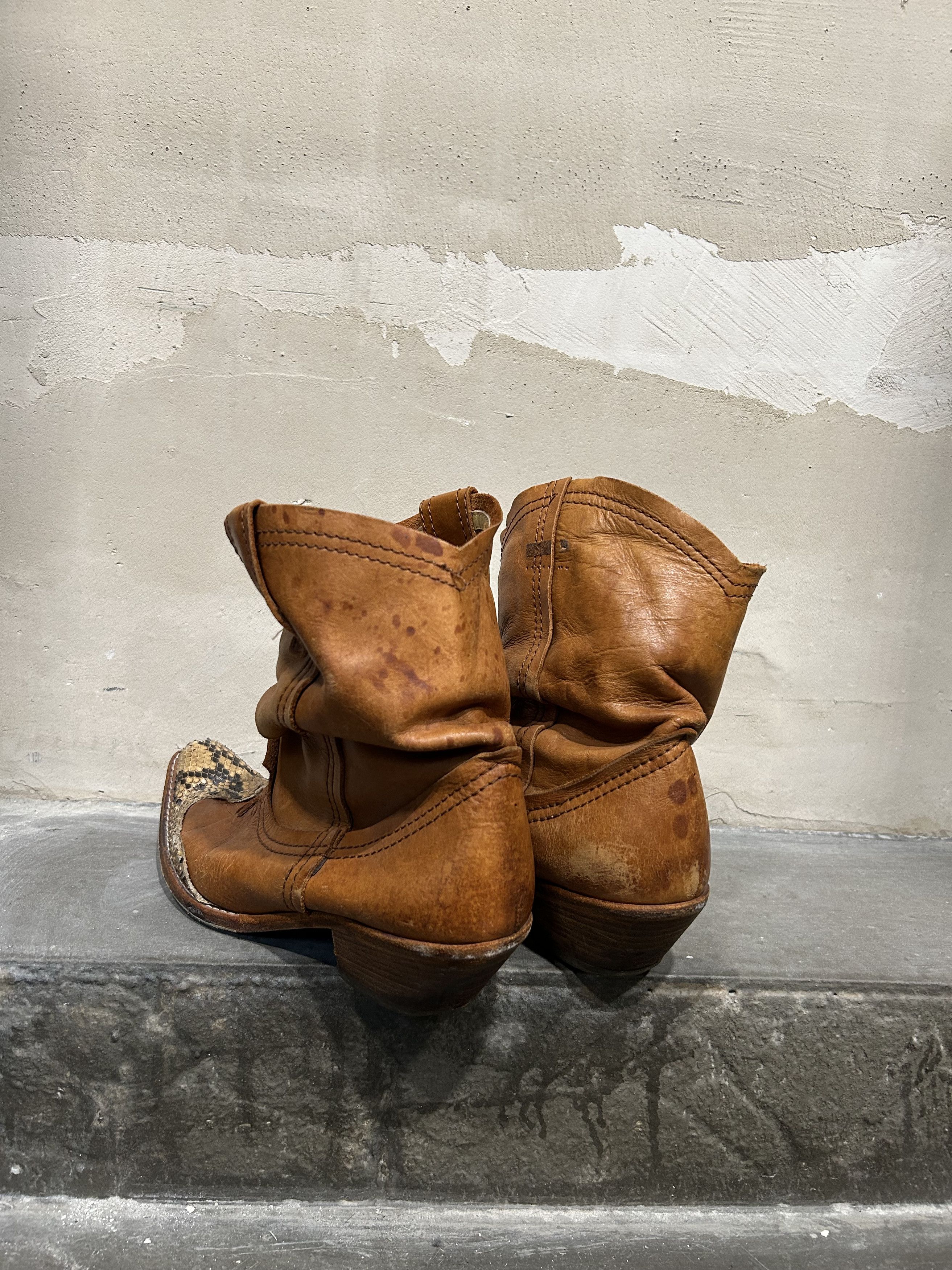 Junya Watanabe Junya Watanabe Man 00s Snakeskin Pointed-Toe Boots Size US 7 / EU 40 - 5 Thumbnail