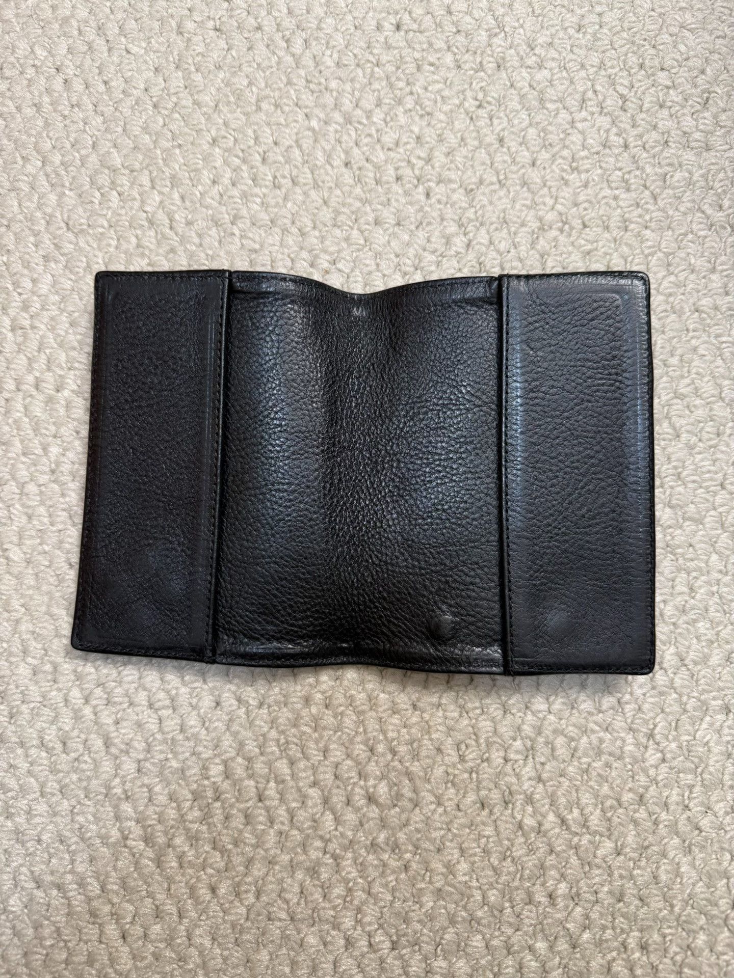 Chrome Hearts Chrome Hearts Flame Cross Silver Black Leather Passport Holder Size ONE SIZE - 4 Thumbnail