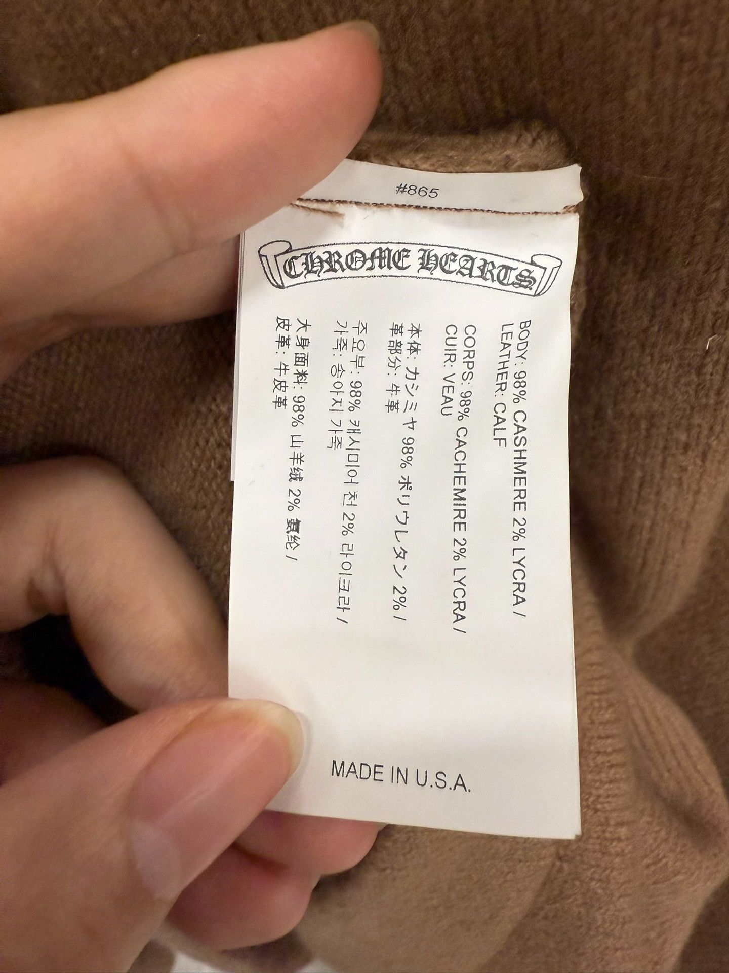 Chrome Hearts Chrome Hearts Brown Cashmere Sweater Size US L / EU 52-54 / 3 - 5 Thumbnail