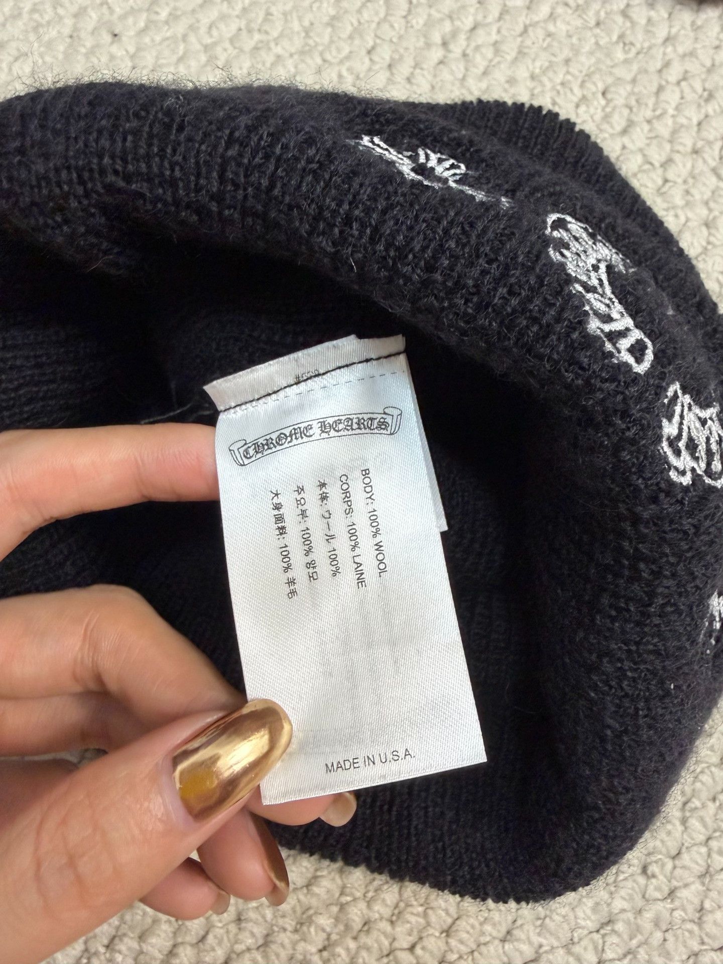 Chrome Hearts Chrome Hearts Horseshoe Embroidery Beanie Size ONE SIZE - 3 Thumbnail