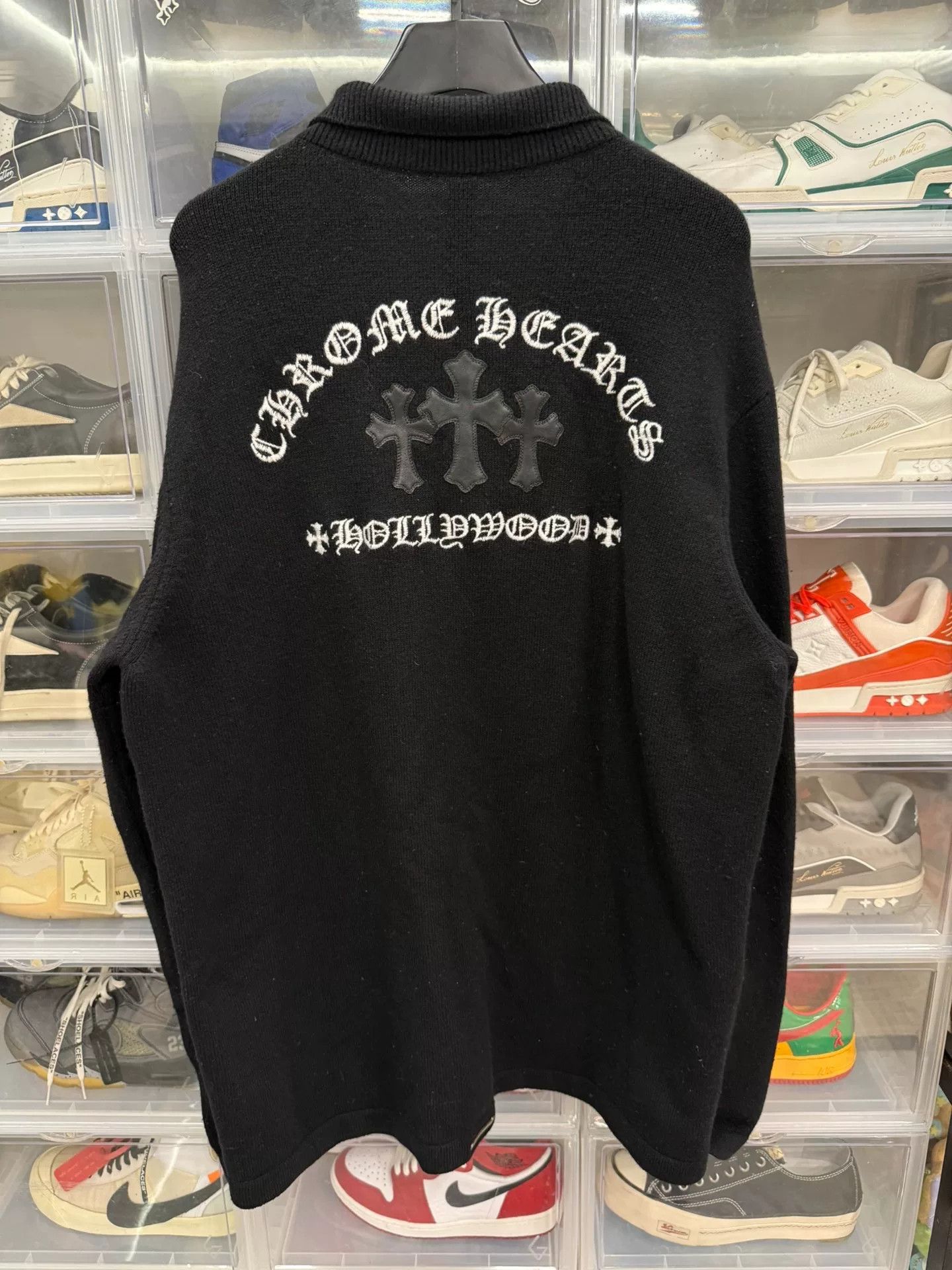 Chrome Hearts Chrome Hearts Cross Leather Patch Cashmere Cardigan Size US XL / EU 56 / 4 - 3 Thumbnail