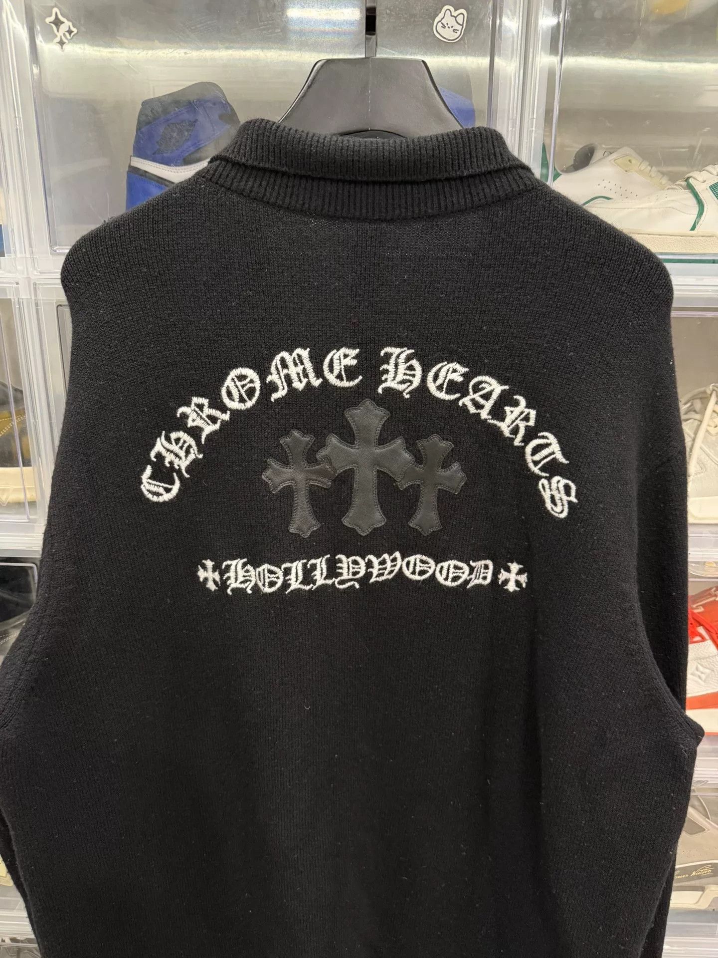 Chrome Hearts Chrome Hearts Cross Leather Patch Cashmere Cardigan Size US XL / EU 56 / 4 - 4 Thumbnail