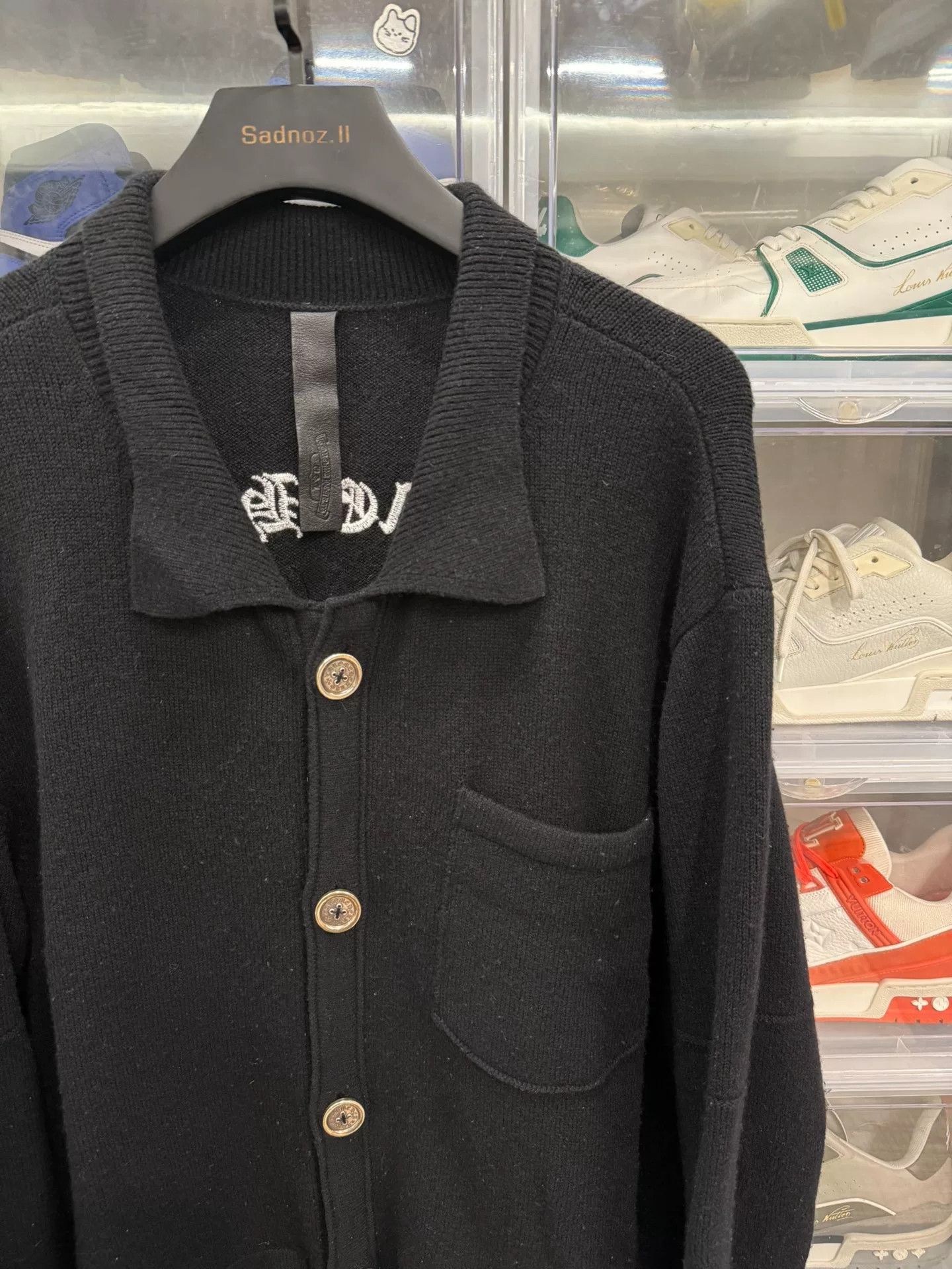 Chrome Hearts Chrome Hearts Cross Leather Patch Cashmere Cardigan Size US XL / EU 56 / 4 - 2 Thumbnail