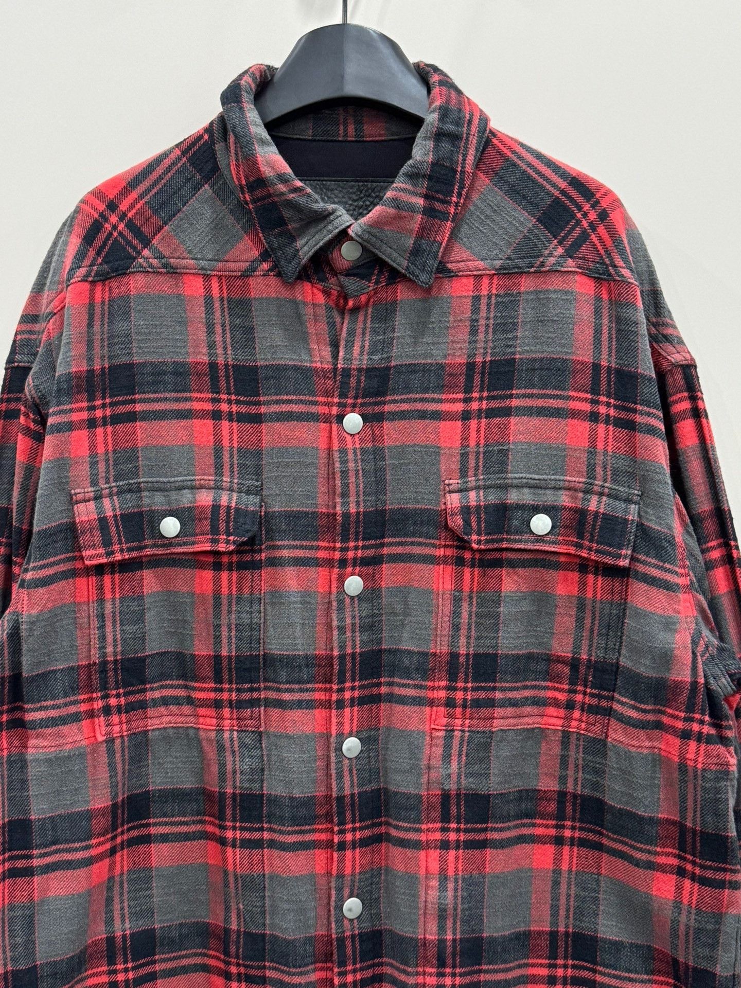 Rick Owens Drkshdw Rick Owens Drkshdw Distressed Plaid Shirt Size US M / EU 48-50 / 2 - 3 Thumbnail