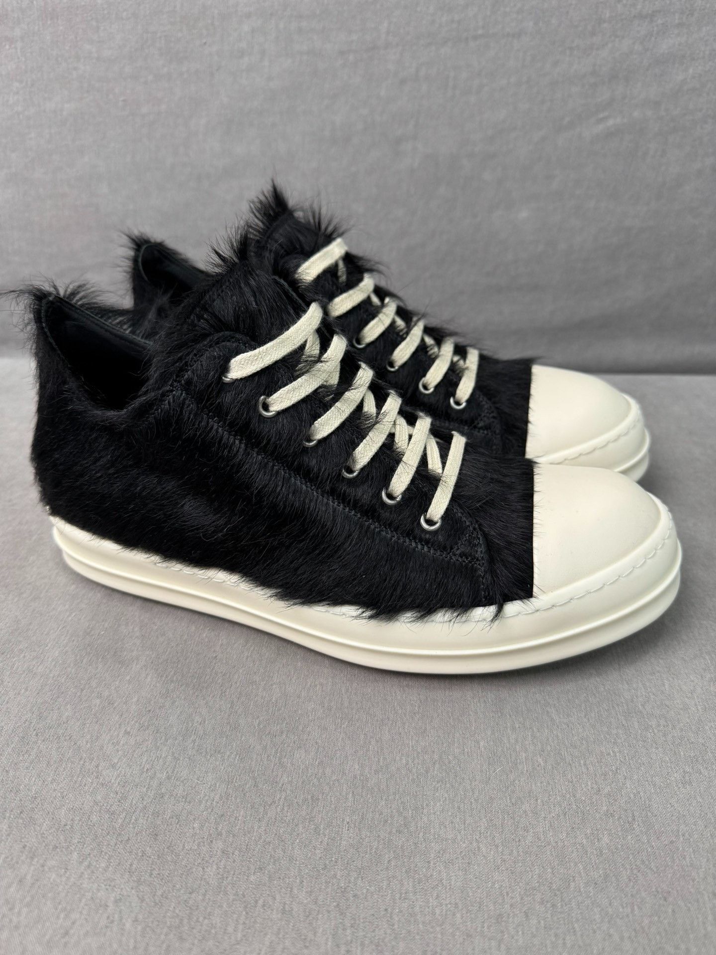 Rick Owens Rick Owens Horsehair High-Top Black White Size US 10 / EU 43 - 2 Thumbnail