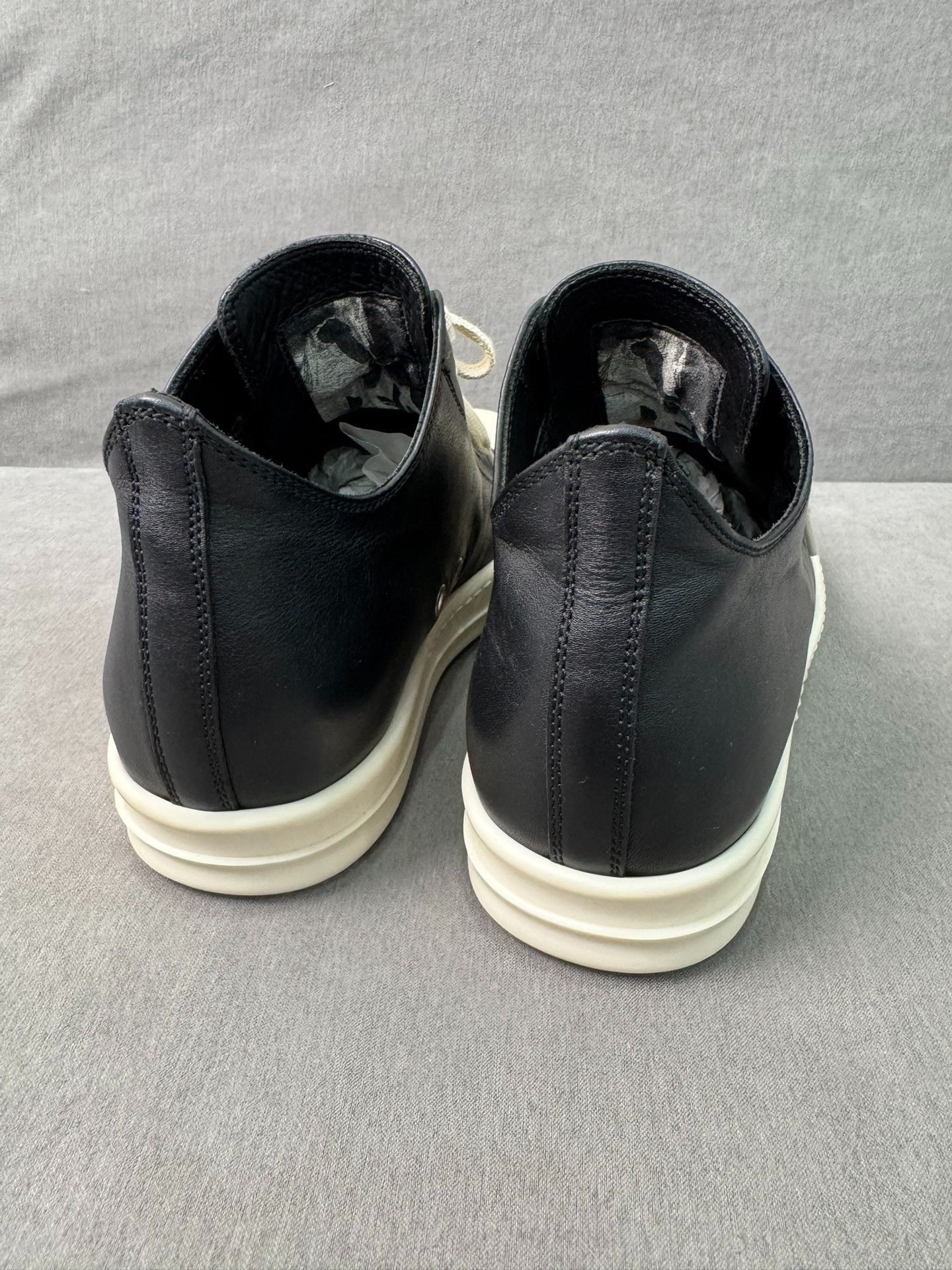 Rick Owens Rick Owens Leather Low-Top Black White Size US 7 / IT 37 - 6 Thumbnail