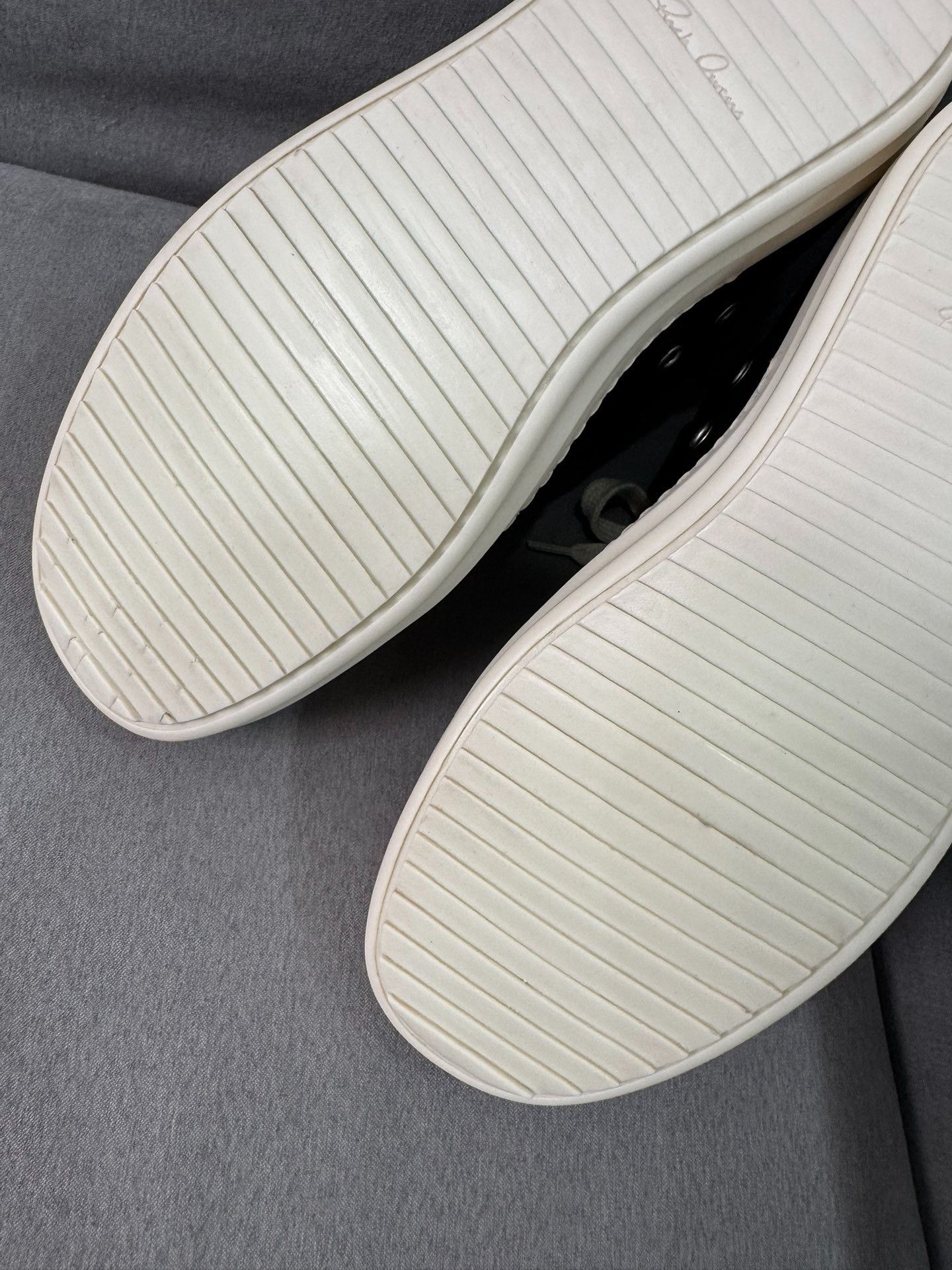Rick Owens Rick Owens Leather Low-Top Black White Size US 7 / IT 37 - 8 Thumbnail