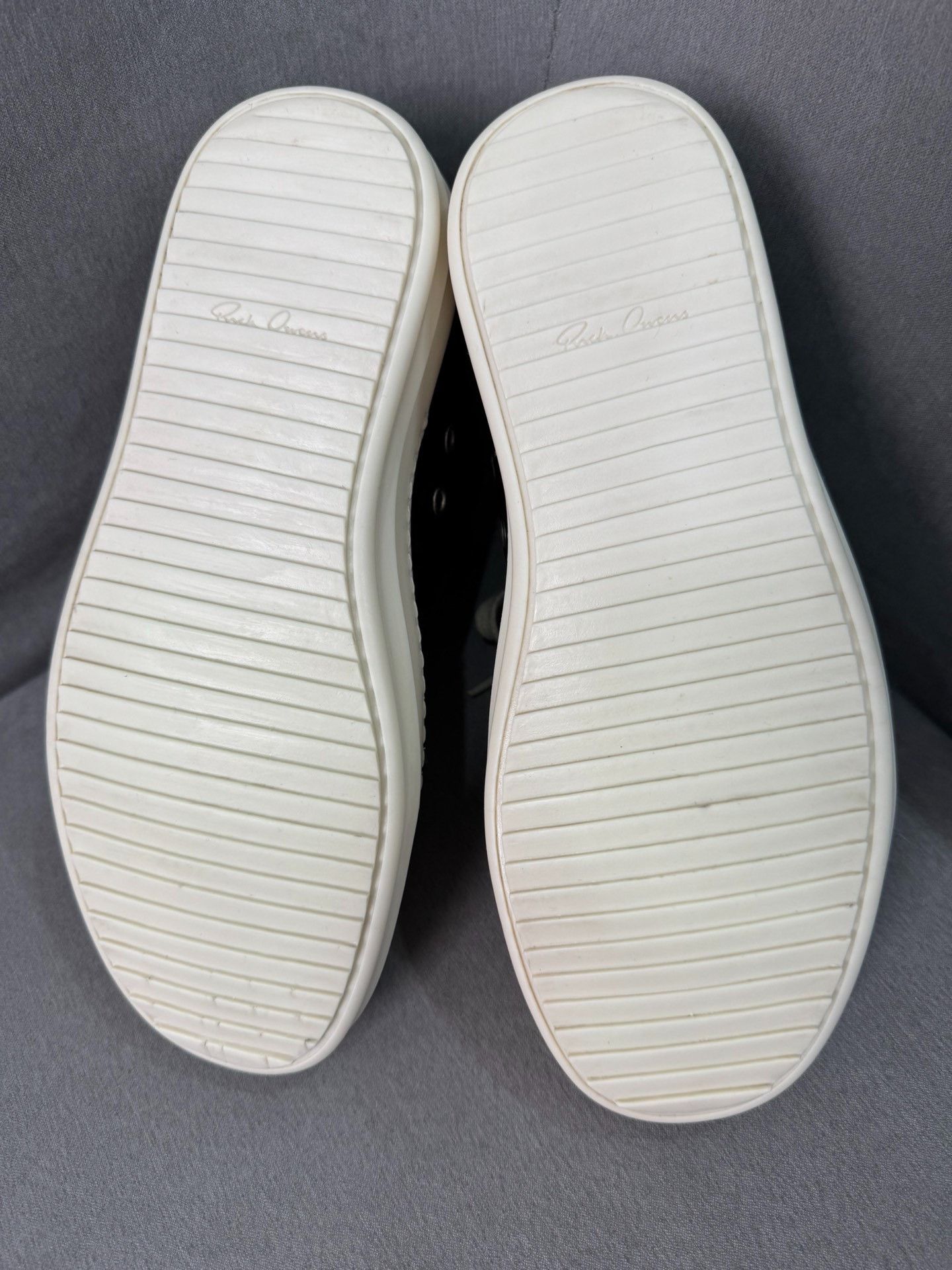 Rick Owens Rick Owens Leather Low-Top Black White Size US 7 / IT 37 - 7 Thumbnail