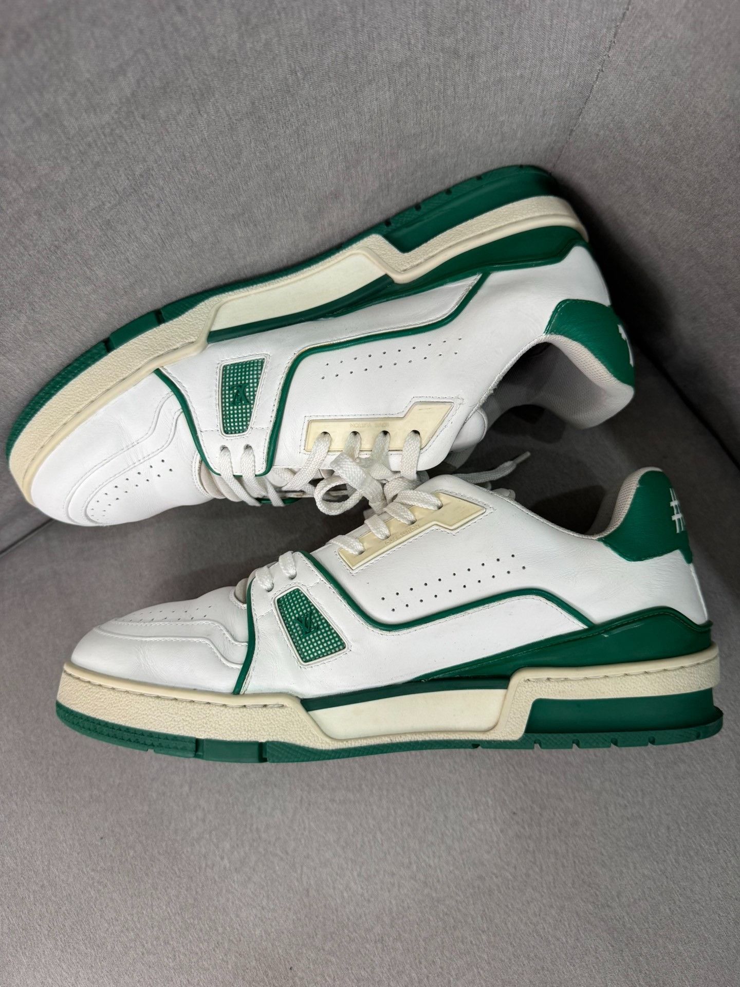 Louis Vuitton Louis Vuitton Trainer White Green Size US 8 / EU 41 - 4 Thumbnail