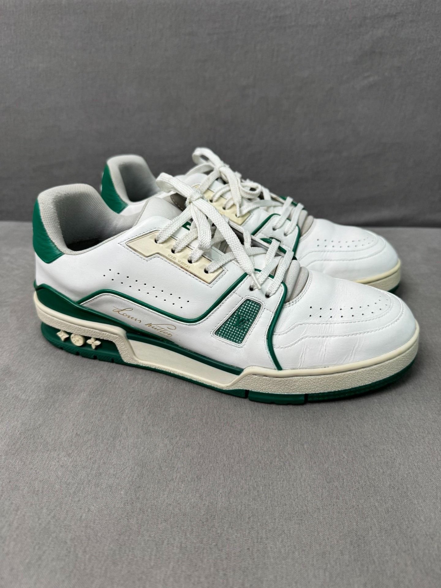 Louis Vuitton Louis Vuitton Trainer White Green Size US 8 / EU 41 - 2 Thumbnail