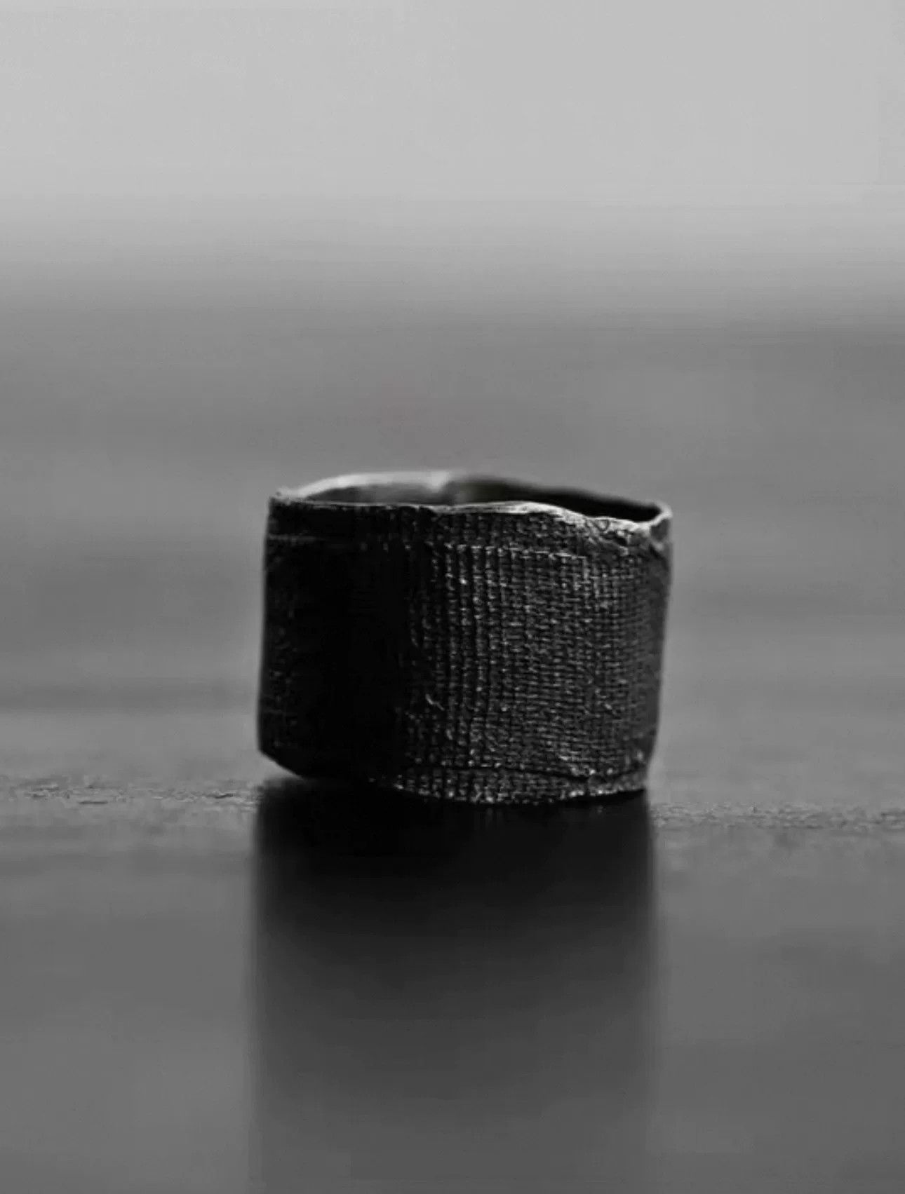DETAJ DETAJ Black Bandage Silver Ring Size 16 Size ONE SIZE - 6 Thumbnail
