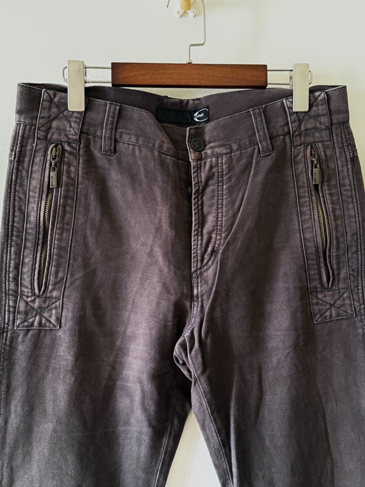Just Cavalli Just Cavalli 00s Suede Washed Zip Pants Size US 32 / EU 48 - 2 Thumbnail