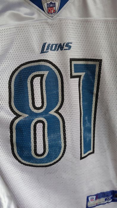 Reebok NFL Detroit Lions Jersey #81 Megatron Calvin Johnson size M Reebok Jersey  White Number 81 Throwback Football Sport White Top Size Meium Jersey  Activewear…