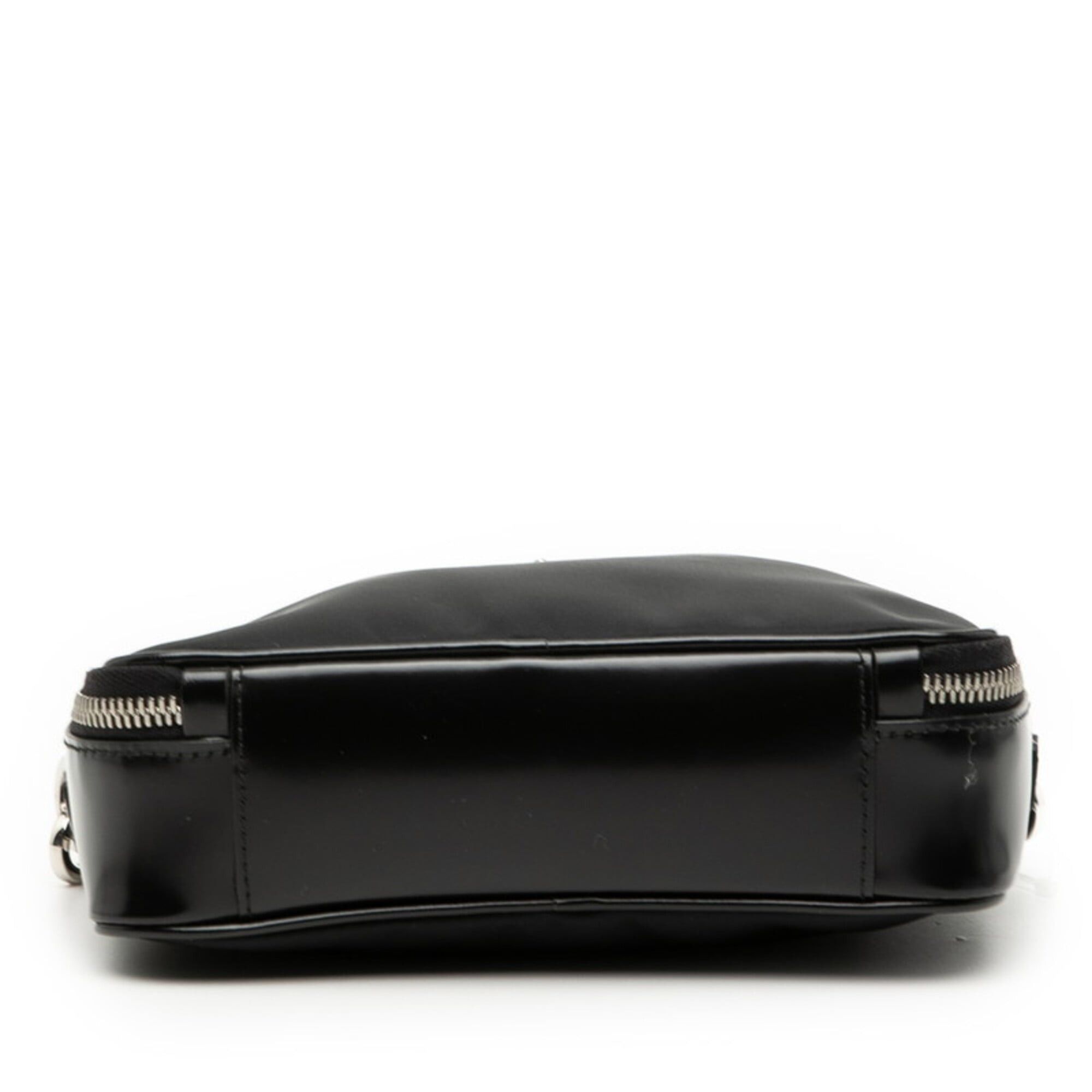 Prada Prada Triangle Logo RE-Nylon Shoulder Bag 2VH070 Black Nylon Patent Leather Women's PRADA Size ONE SIZE - 3 Thumbnail