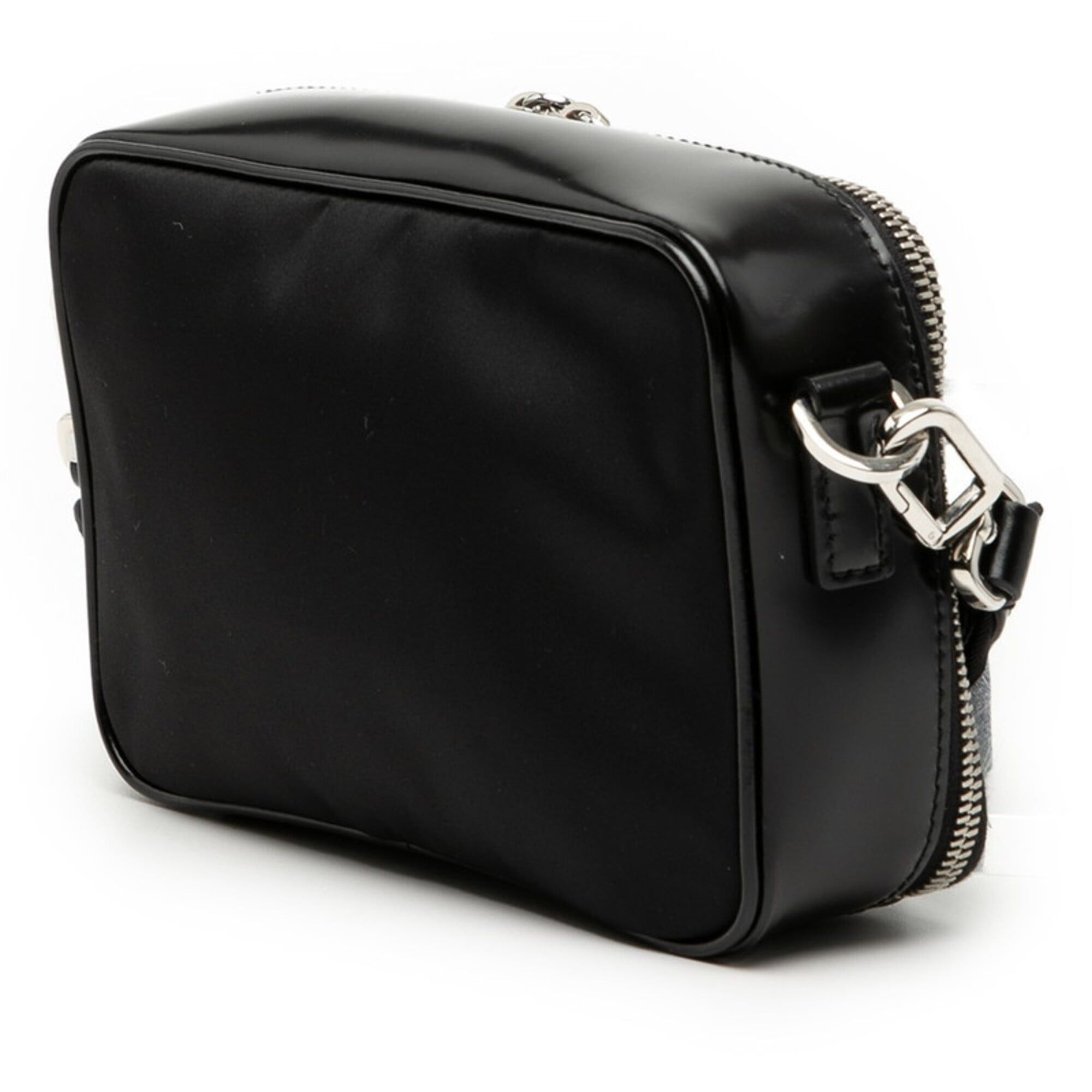 Prada Prada Triangle Logo RE-Nylon Shoulder Bag 2VH070 Black Nylon Patent Leather Women's PRADA Size ONE SIZE - 2 Thumbnail