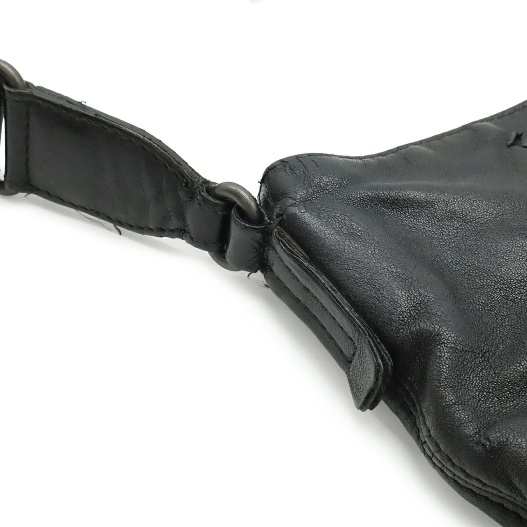 Bottega Veneta Bottega Veneta Intrecciato Shoulder Bag Leather Black Size ONE SIZE - 9 Thumbnail