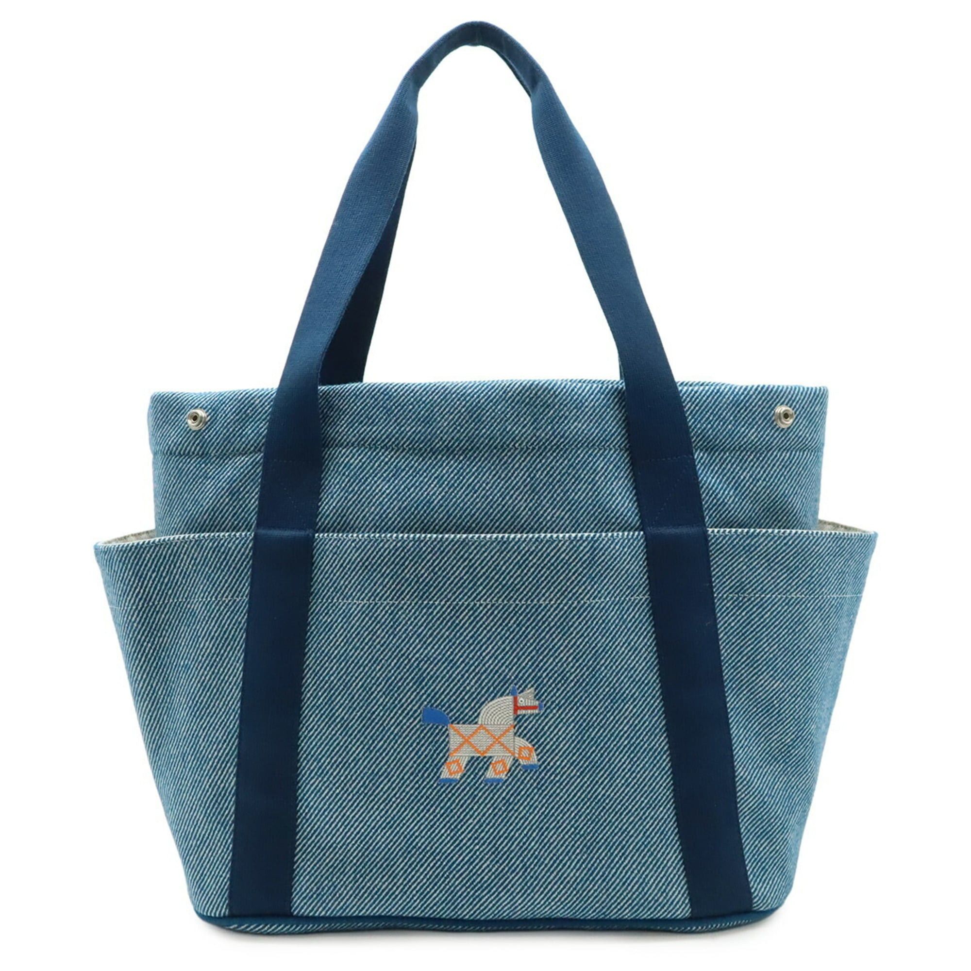 Hermes HERMES Animonatte Diaper Bag Tote Shoulder Horse Wool Blue Pants (Diaper changing mat missing) Size ONE SIZE - 2 Thumbnail