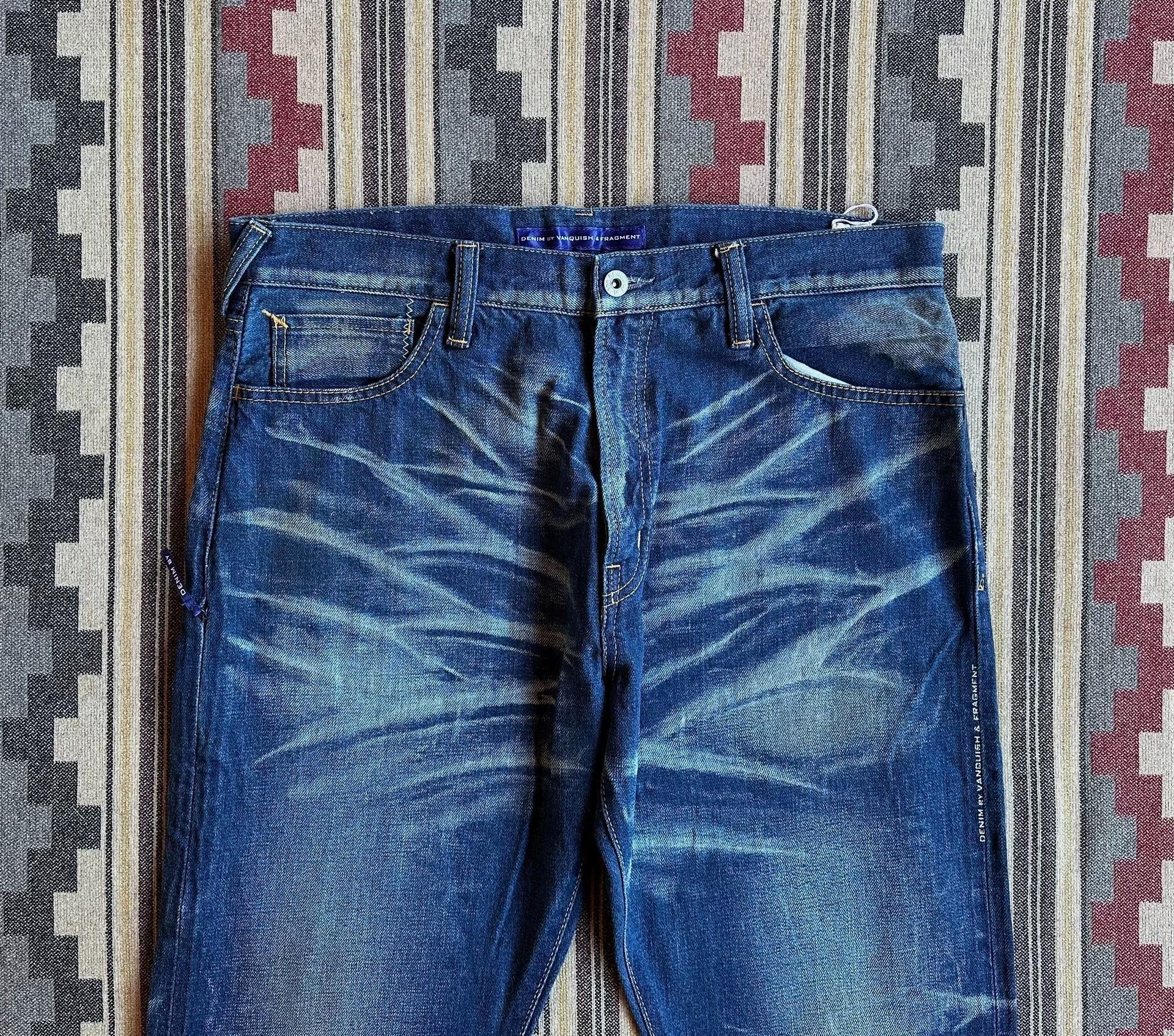 Vanquish Blue Denim Jeans with Distressed Fade Patterns Size US 36 / EU 52 - 3 Thumbnail