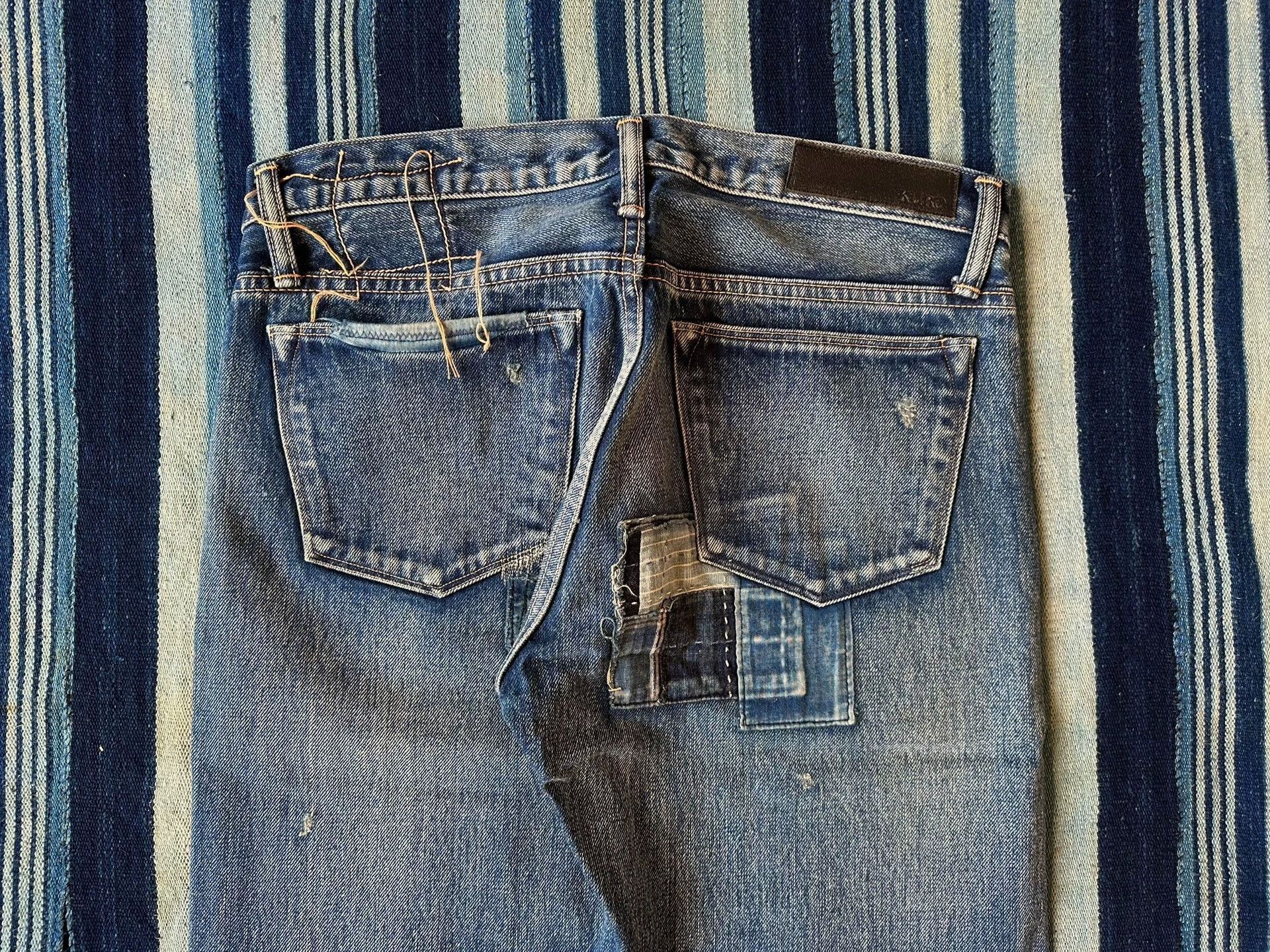 KURO Blue Patchwork Denim Jeans Size 28 Size US 28 / EU 44 - 5 Thumbnail