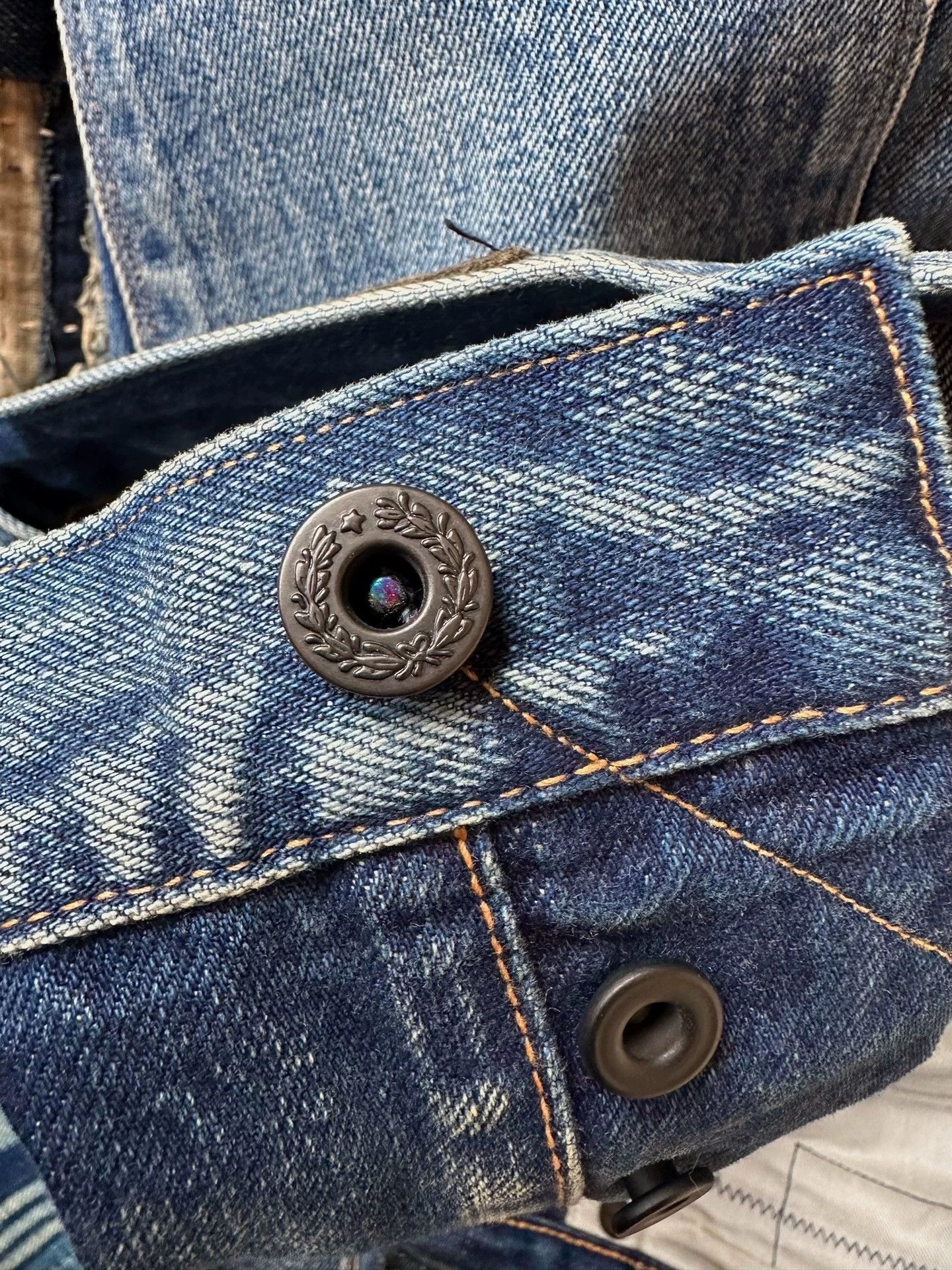 KURO Blue Patchwork Denim Jeans Size 28 Size US 28 / EU 44 - 6 Thumbnail