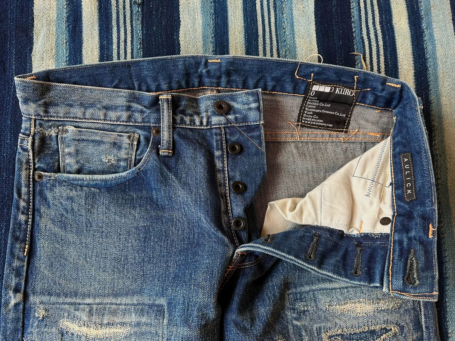 KURO Blue Patchwork Denim Jeans Size 28 Size US 28 / EU 44 - 4 Thumbnail