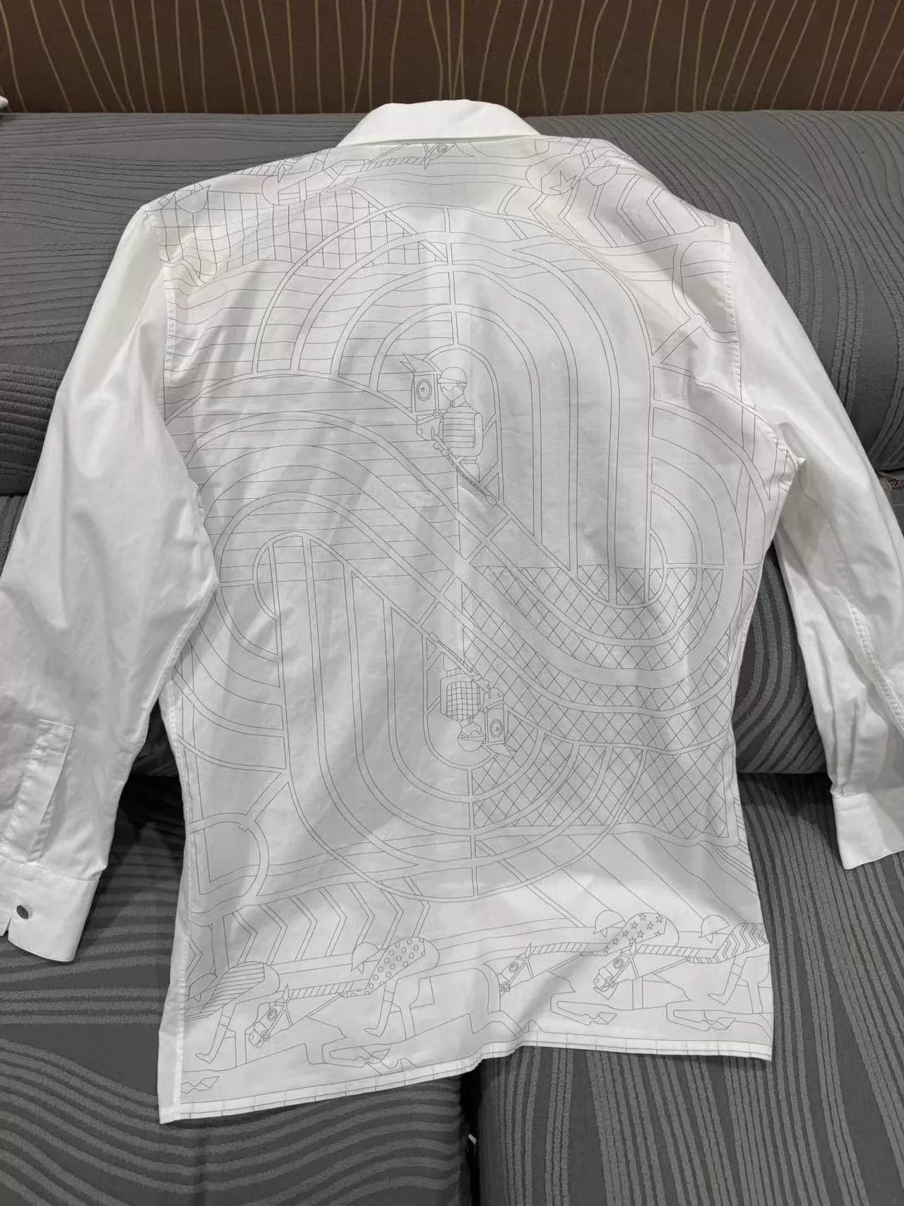 Hermes White Long Sleeve Button-Up Shirt Size US M / EU 48-50 / 2 - 2 Thumbnail