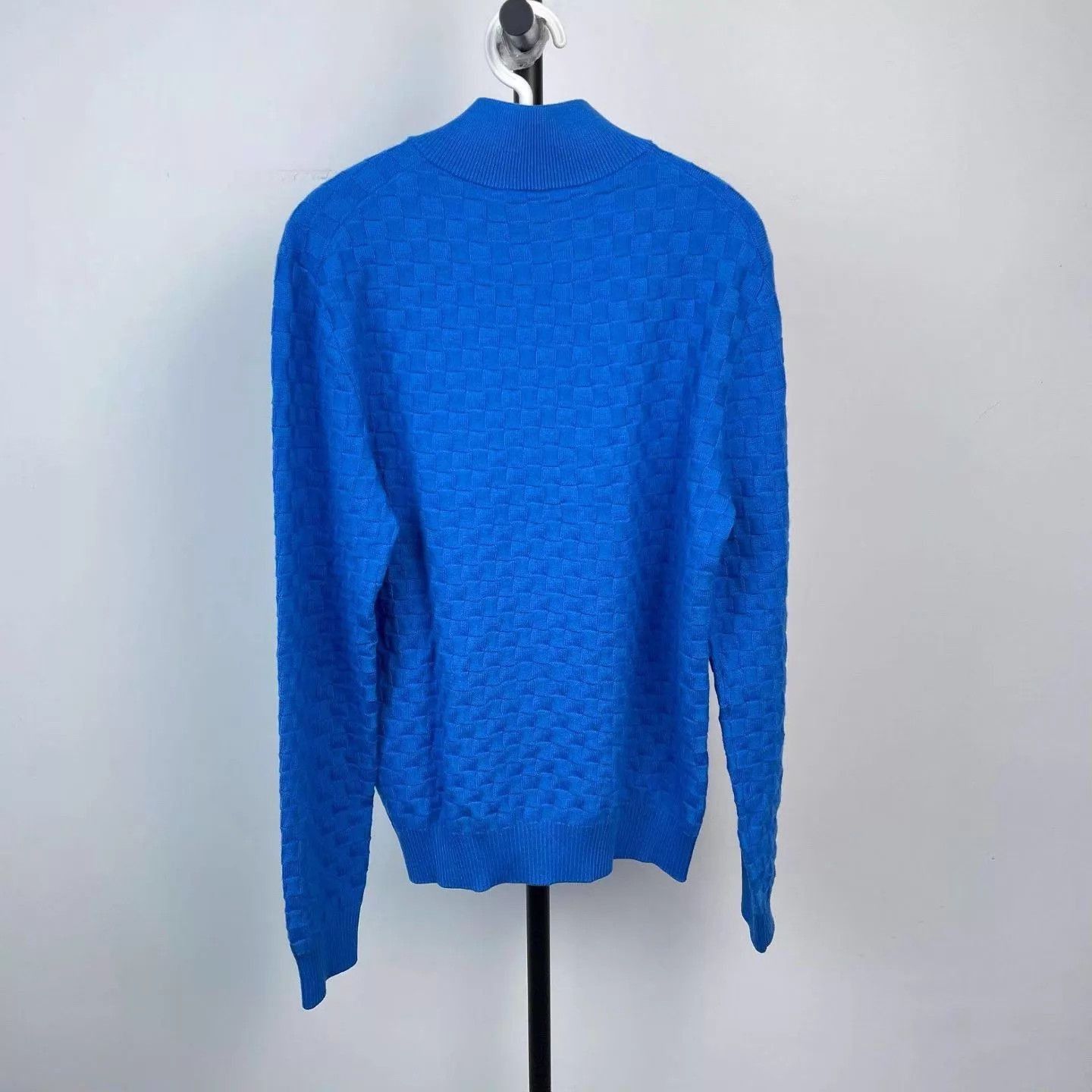 Louis Vuitton Blue Textured Zip-Up Sweater Size US M / EU 48-50 / 2 - 2 Thumbnail
