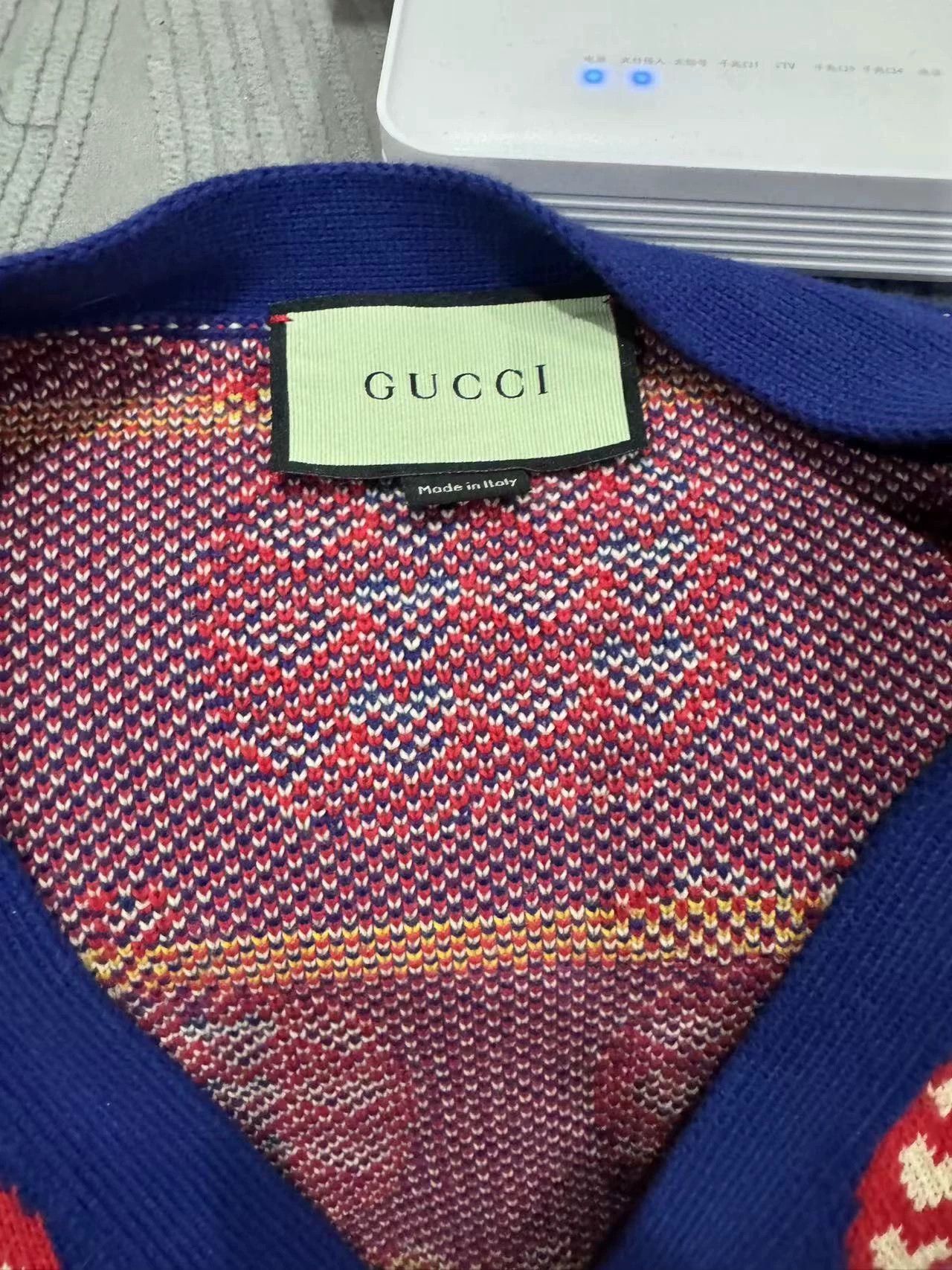 Gucci Blue Apple Print Button-Up Cardigan Size US S / EU 44-46 / 1 - 2 Thumbnail