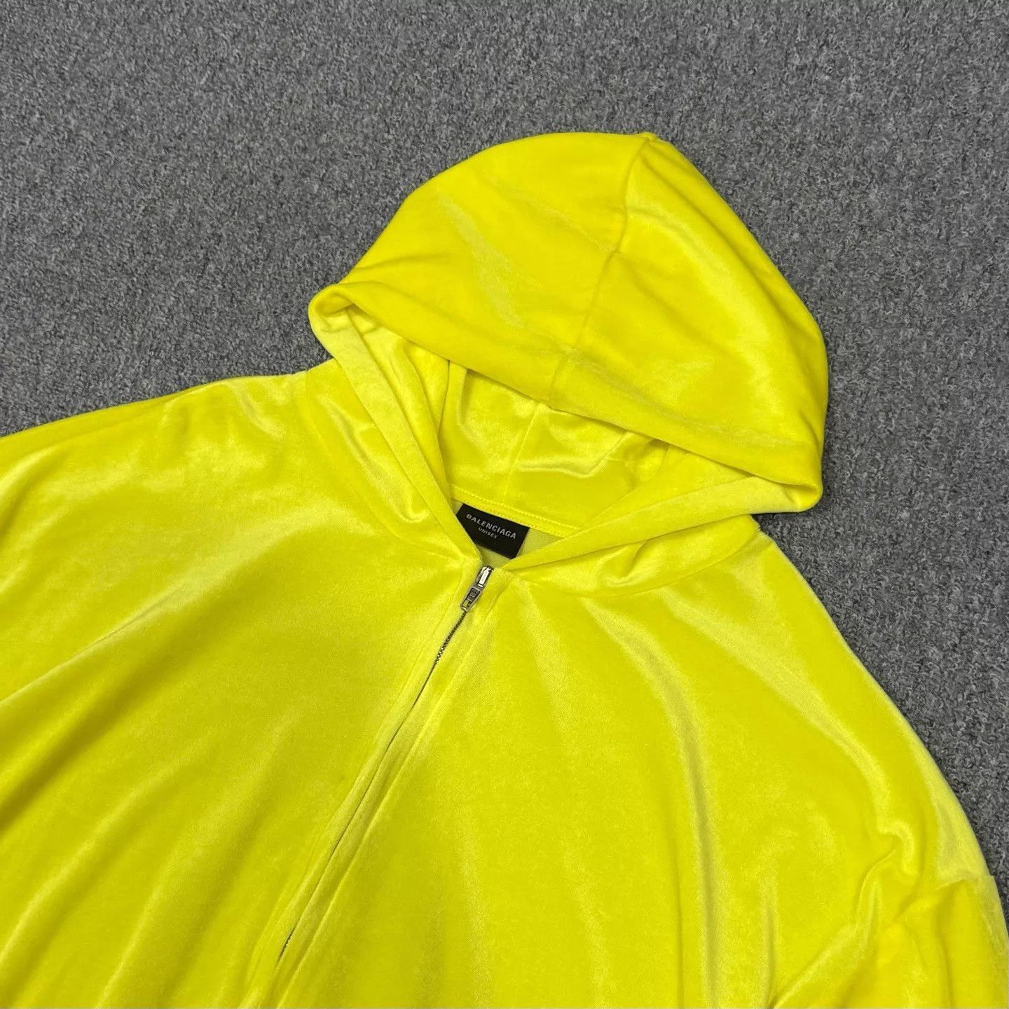 Balenciaga Yellow Zip-Up Hoodie with Hood and Pockets Size US M / EU 48-50 / 2 - 3 Thumbnail
