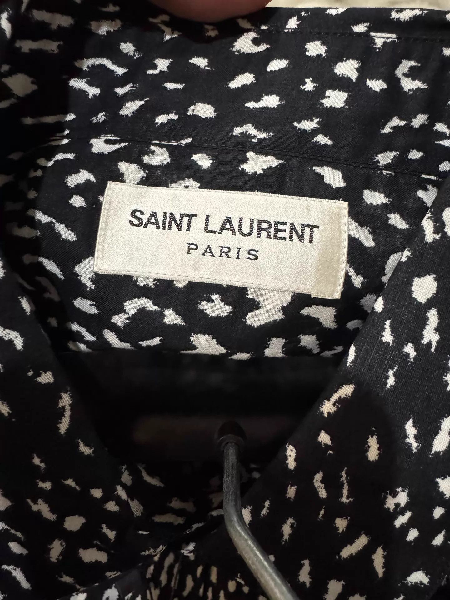 Saint Laurent Paris Black Patterned Long Sleeve Button-Up Shirt Size US L / EU 52-54 / 3 - 4 Thumbnail