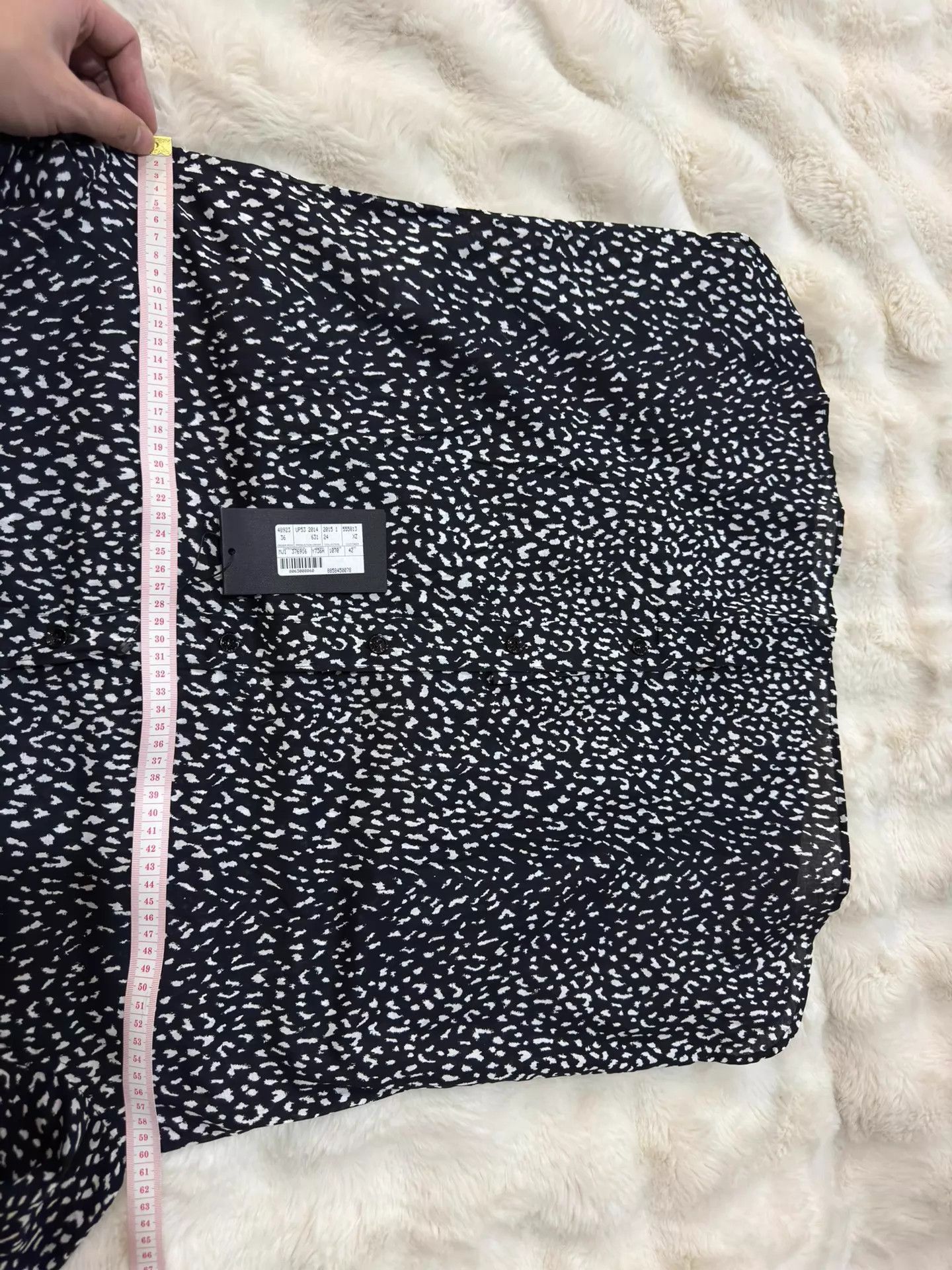 Saint Laurent Paris Black Patterned Long Sleeve Button-Up Shirt Size US L / EU 52-54 / 3 - 8 Thumbnail