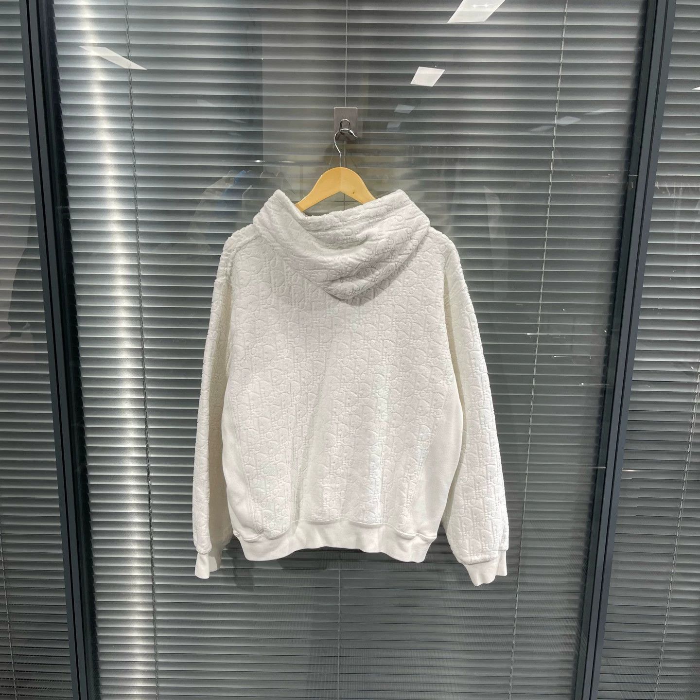 Dior White Textured Hoodie with Drawstring Size US XL / EU 56 / 4 - 2 Thumbnail