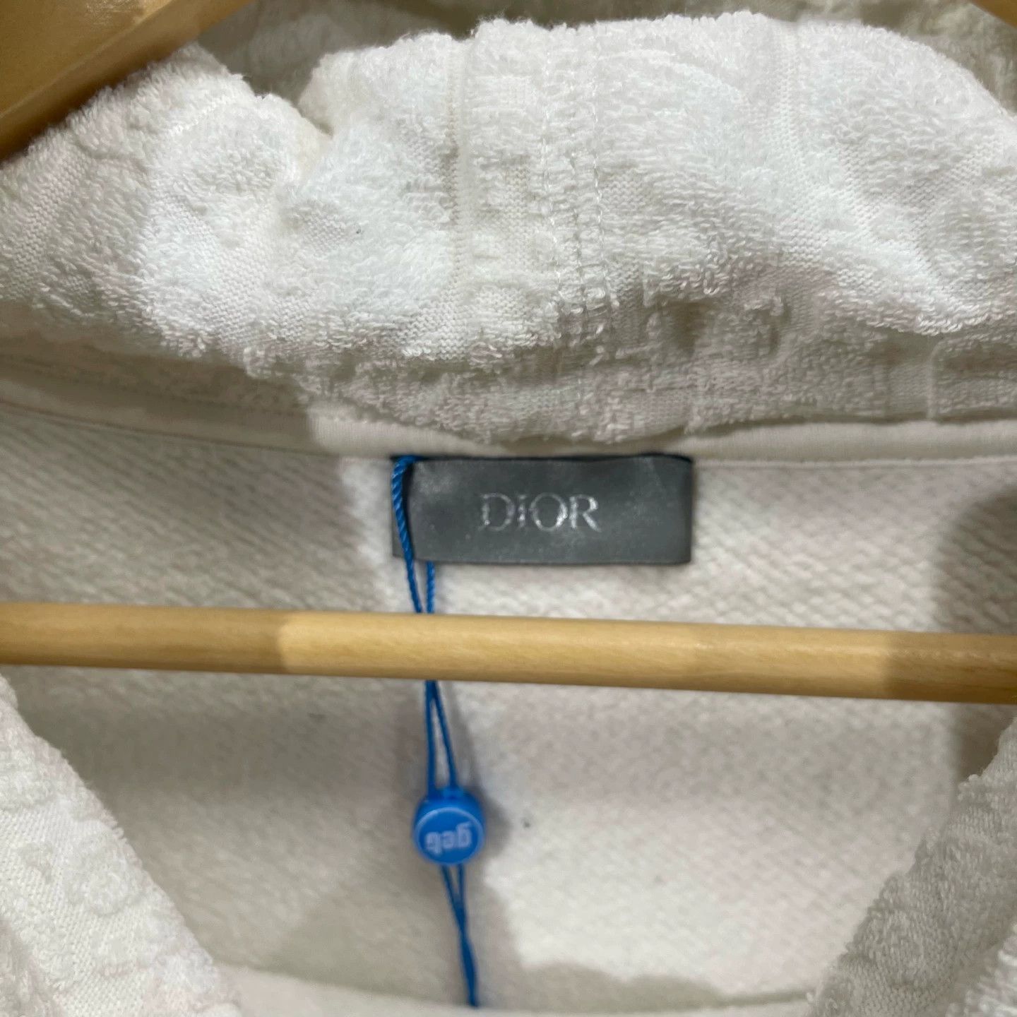 Dior White Textured Hoodie with Drawstring Size US XL / EU 56 / 4 - 3 Thumbnail