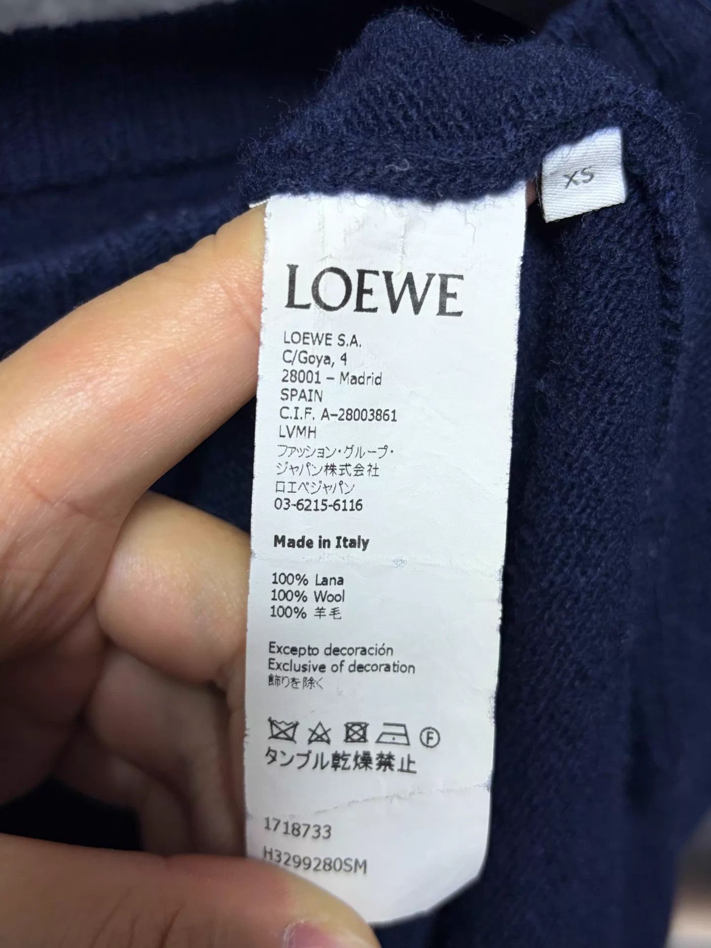 Loewe Blue Long Sleeve Knit Sweater - XS Size US XS / EU 42 / 0 - 4 Thumbnail