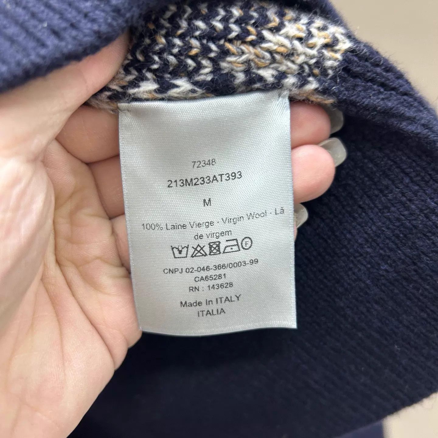 Dior Blue Patterned V-Neck Button-Up Cardigan Size US M / EU 48-50 / 2 - 4 Thumbnail