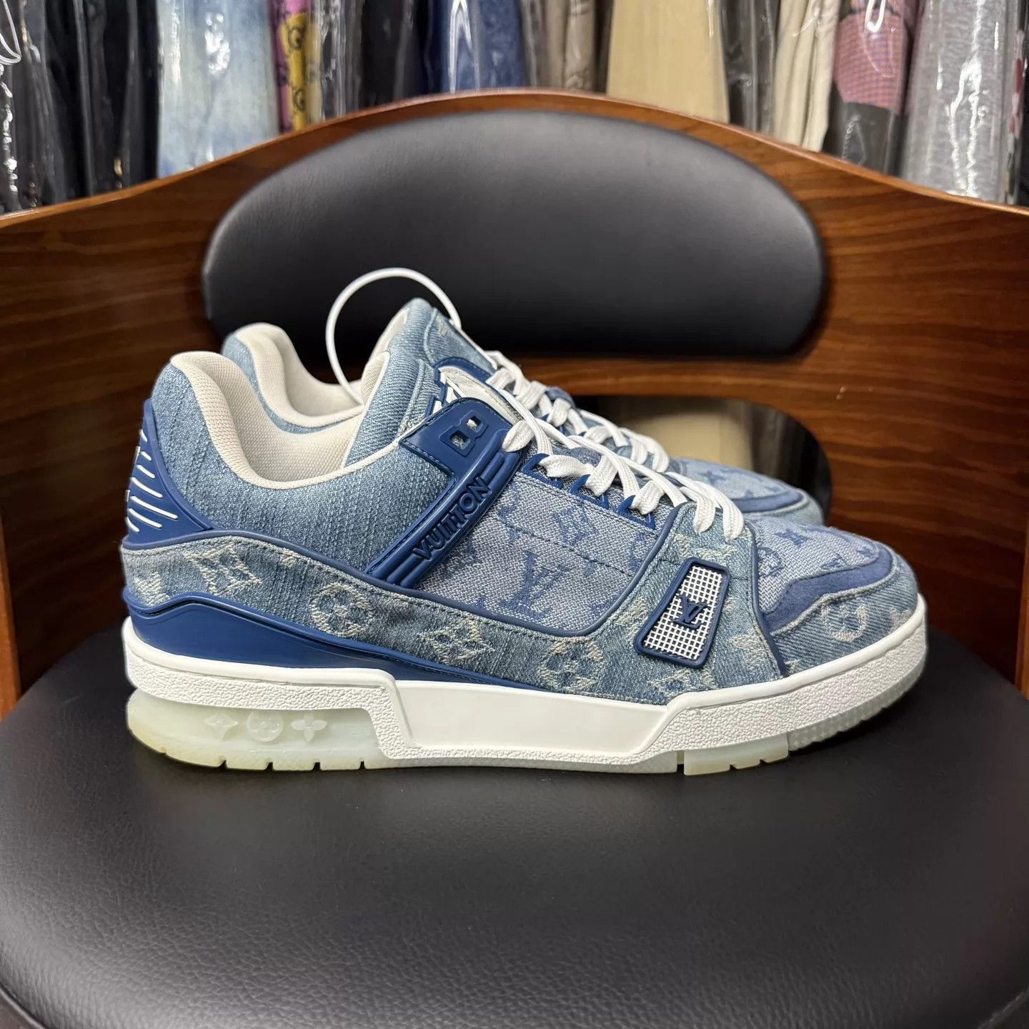 Louis Vuitton Blue Low-Top Sneakers, Size 7 Size US 7 / EU 40 - 4 Thumbnail