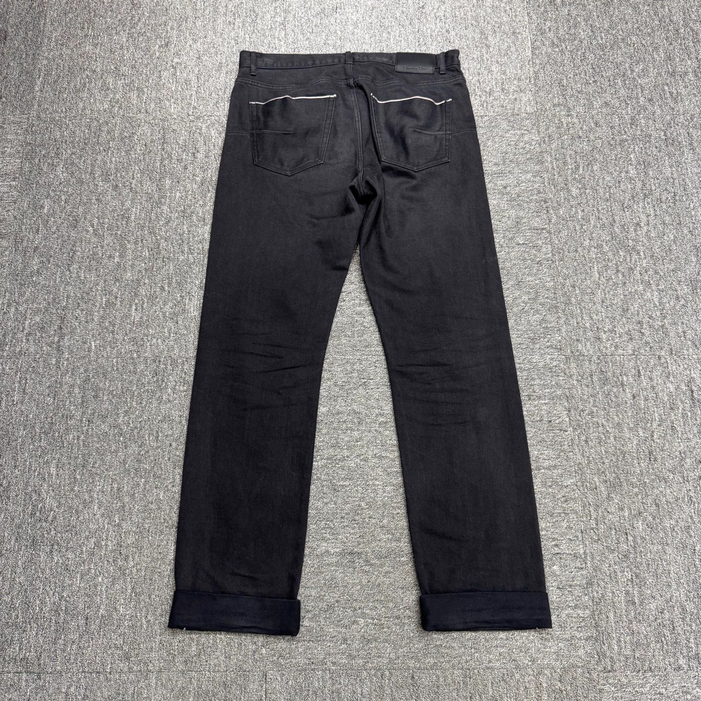 Dior Black Denim Straight-Leg Pants Size US 31 - 6 Thumbnail