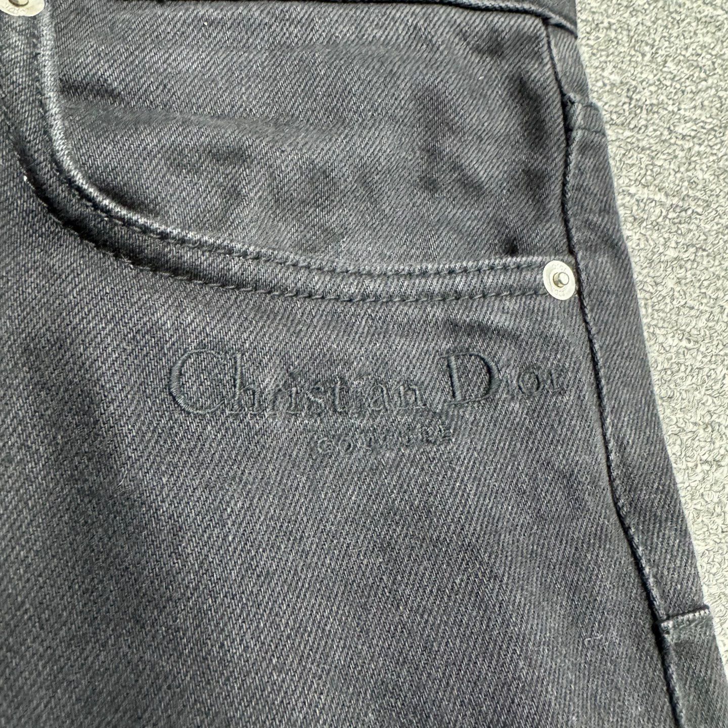 Dior Black Denim Straight-Leg Pants Size US 31 - 2 Thumbnail