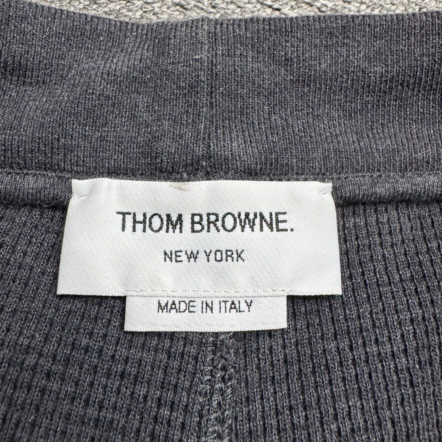 Thom Browne Black Waffle-Knit Sweatpants with Striped Detail Size US 31 - 2 Thumbnail