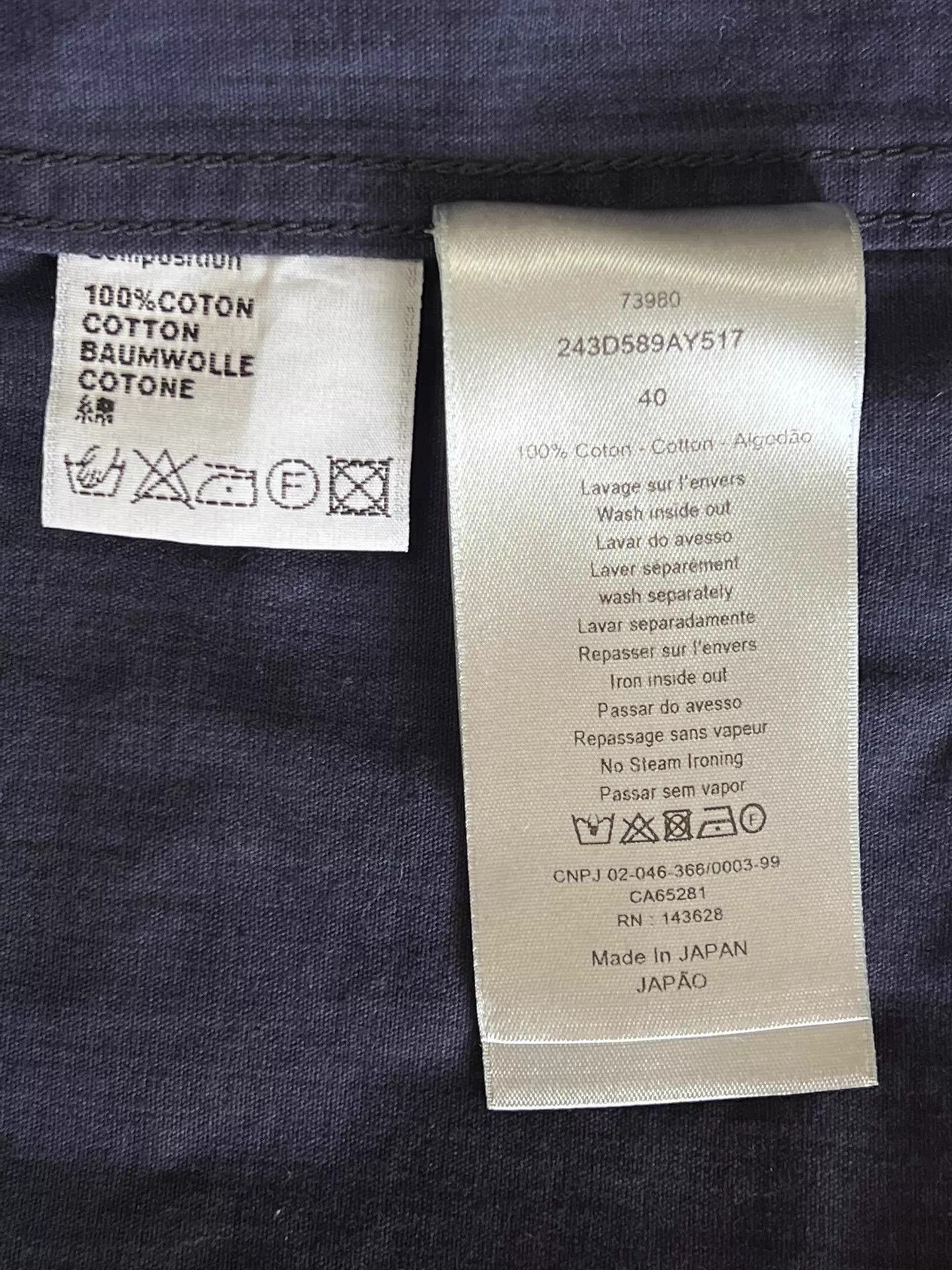 Dior Blue Short Sleeve Button-Up Shirt Size US M / EU 48-50 / 2 - 6 Thumbnail
