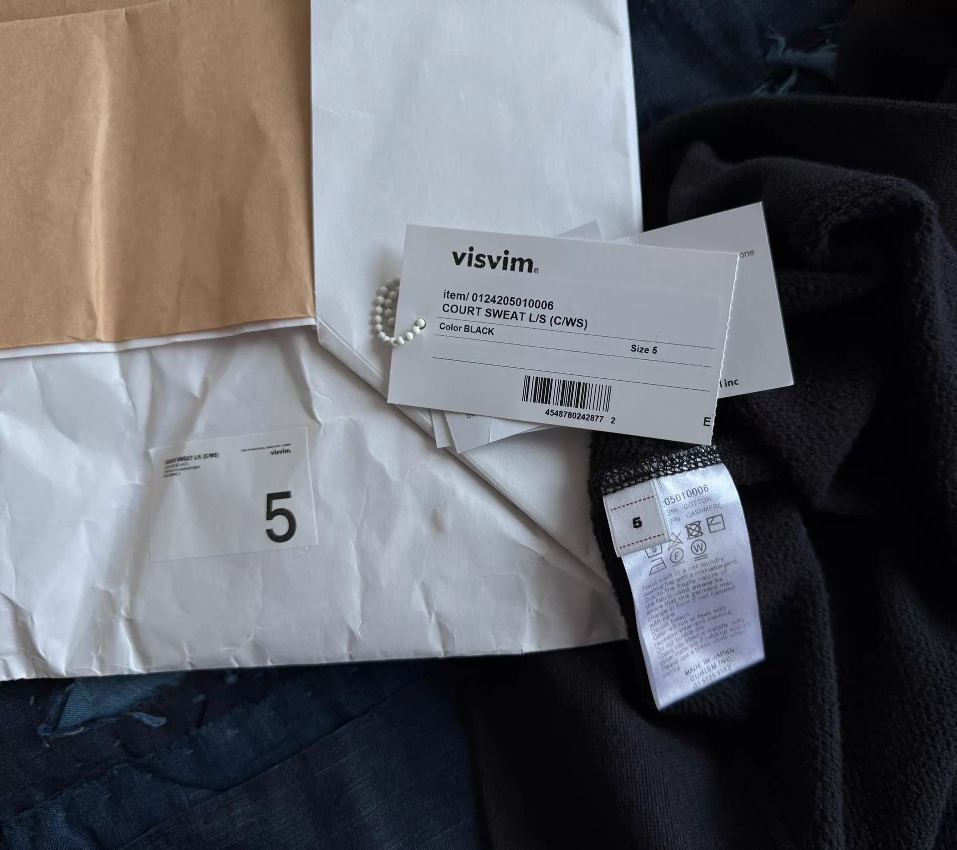 Visvim Black Long-Sleeve Sweatshirt Size US XXL / EU 58 / 5 - 9 Thumbnail