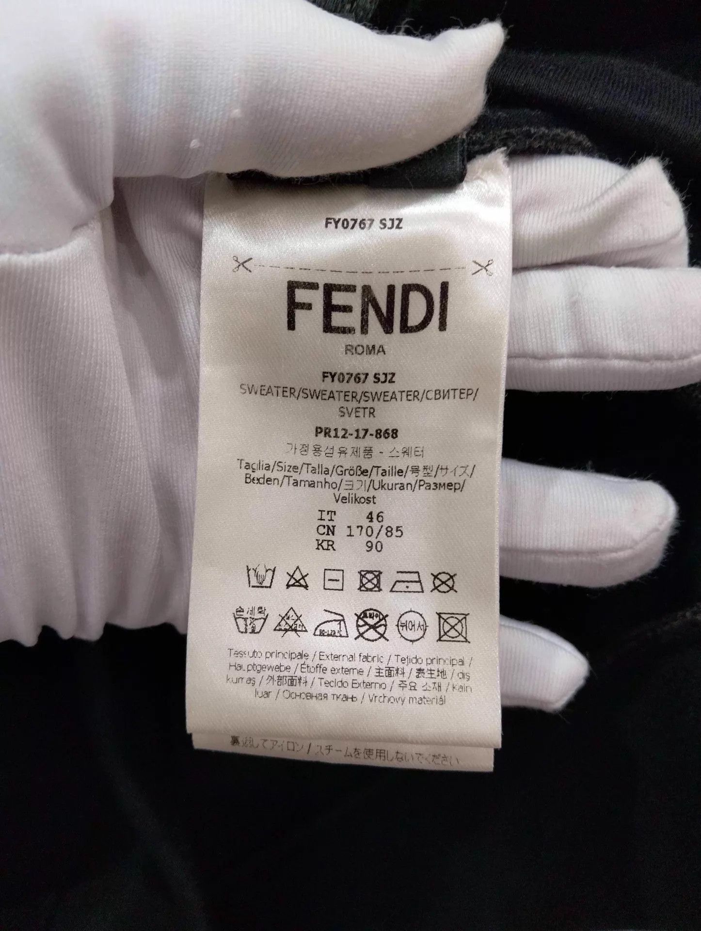 Fendi Black Graphic Print Hoodie with Drawstrings Size US S / EU 44-46 / 1 - 4 Thumbnail