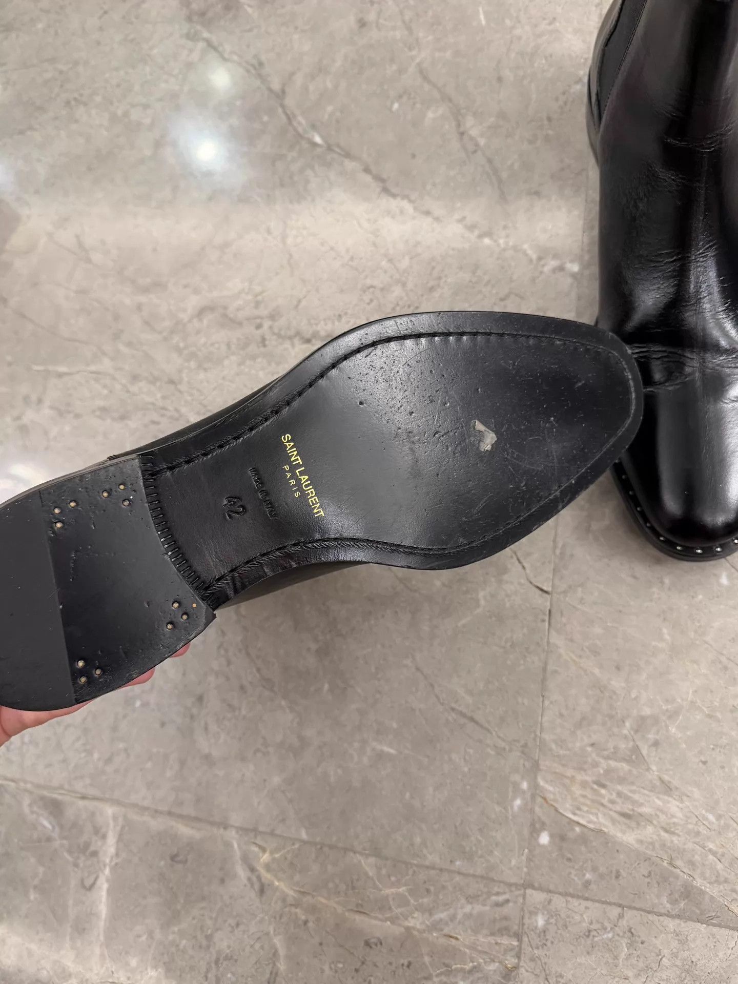 Saint Laurent Paris Black Leather Chelsea Ankle Boots Size US 9 / EU 42 - 3 Thumbnail