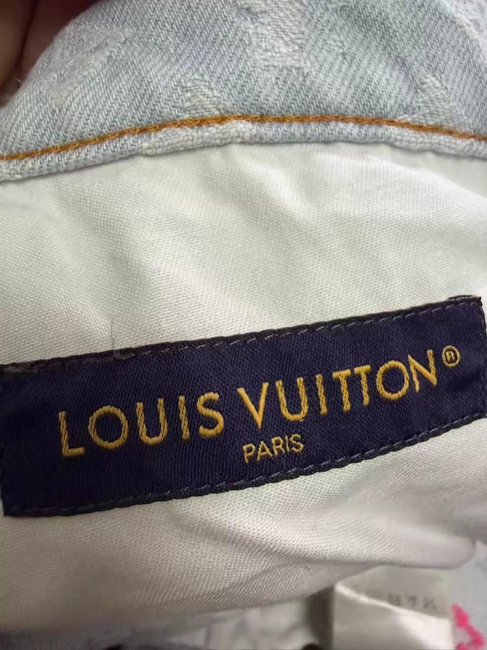 Louis Vuitton Blue Denim Jeans with Patterned Design Size US 31 - 3 Thumbnail