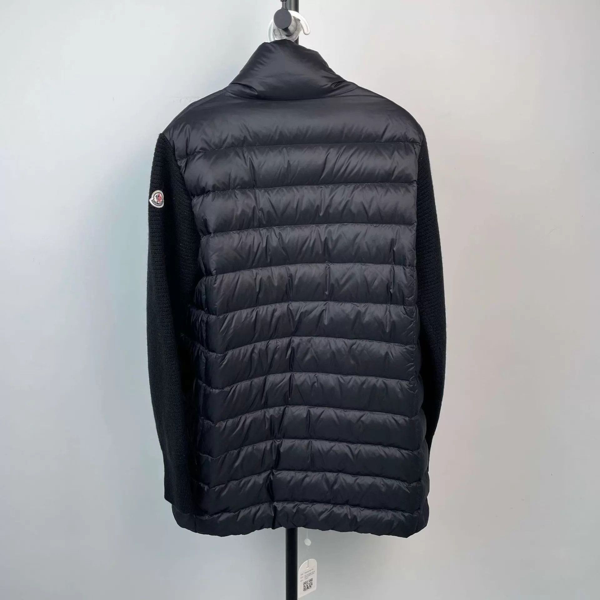 Moncler Black Quilted Puffer Jacket with Knit Sleeves Size US L / EU 52-54 / 3 - 2 Thumbnail