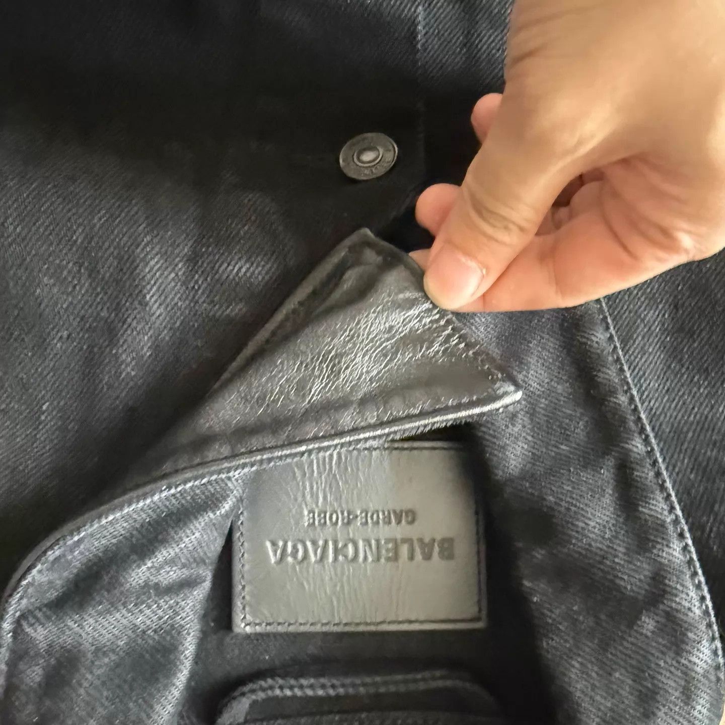 Balenciaga Black Denim Jacket with Button Front and Pockets Size US M / EU 48-50 / 2 - 3 Thumbnail