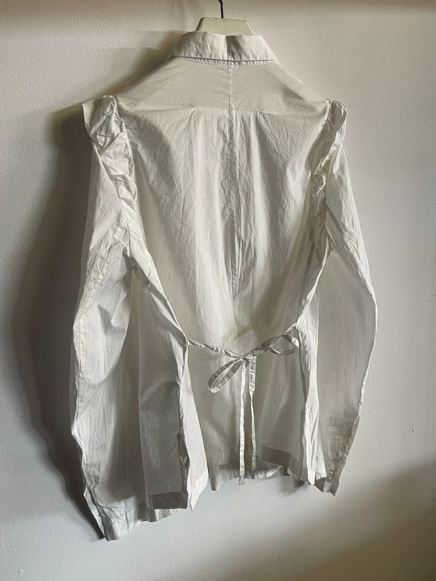Ann Demeulemeester Ann Demeulemeester White Back Tie Shirt Size XS / US 0-2 / IT 36-38 - 7 Thumbnail
